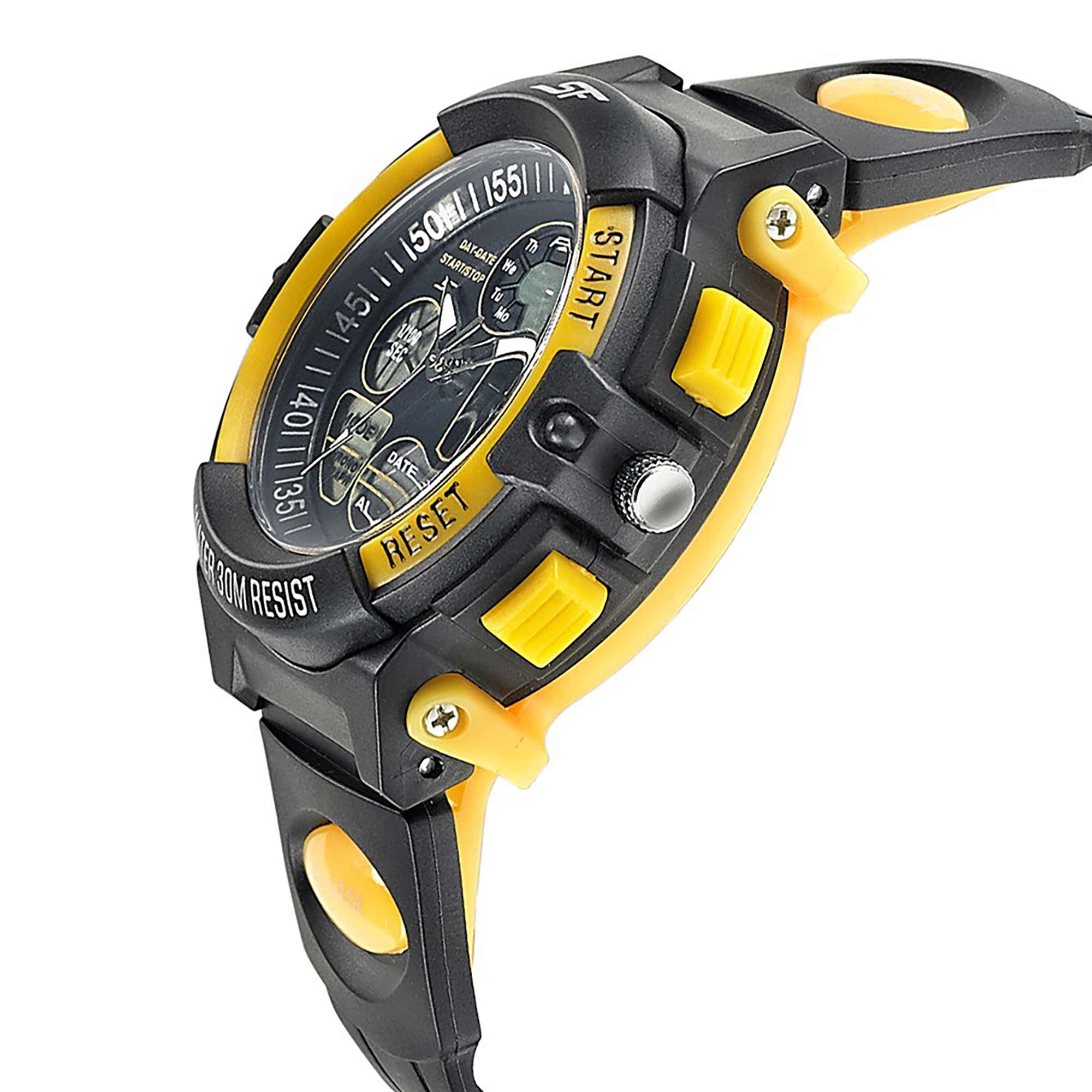 SF Quartz Digital Analog Digital Black Dial PU Strap Watch for Men - Image 3
