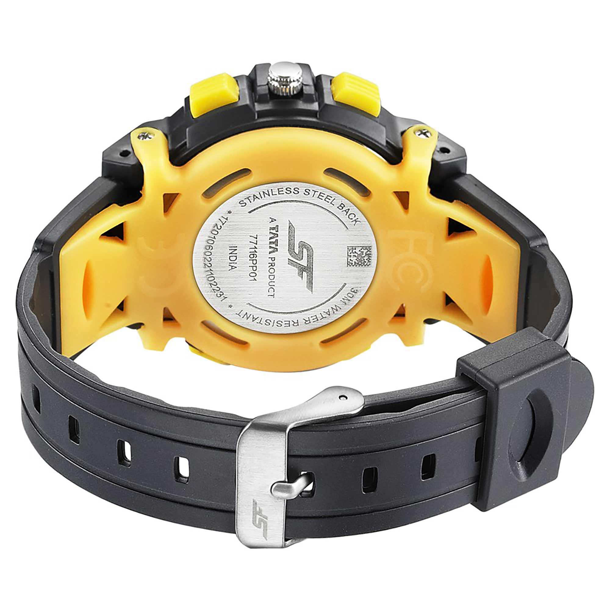 SF Quartz Digital Analog Digital Black Dial PU Strap Watch for Men - Image 4