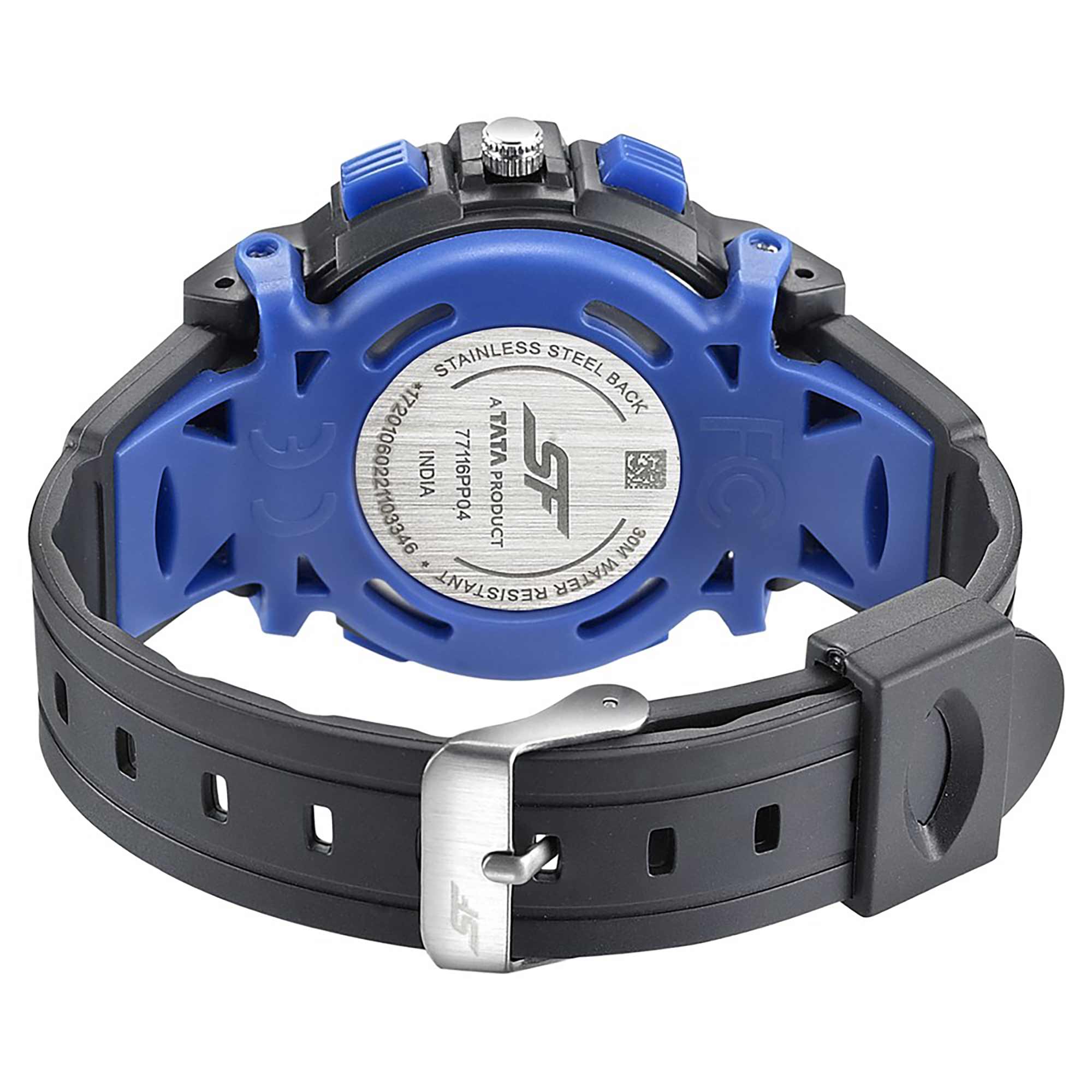 SF Quartz Digital Analog Digital Black Dial PU Strap Watch for Men - Image 4