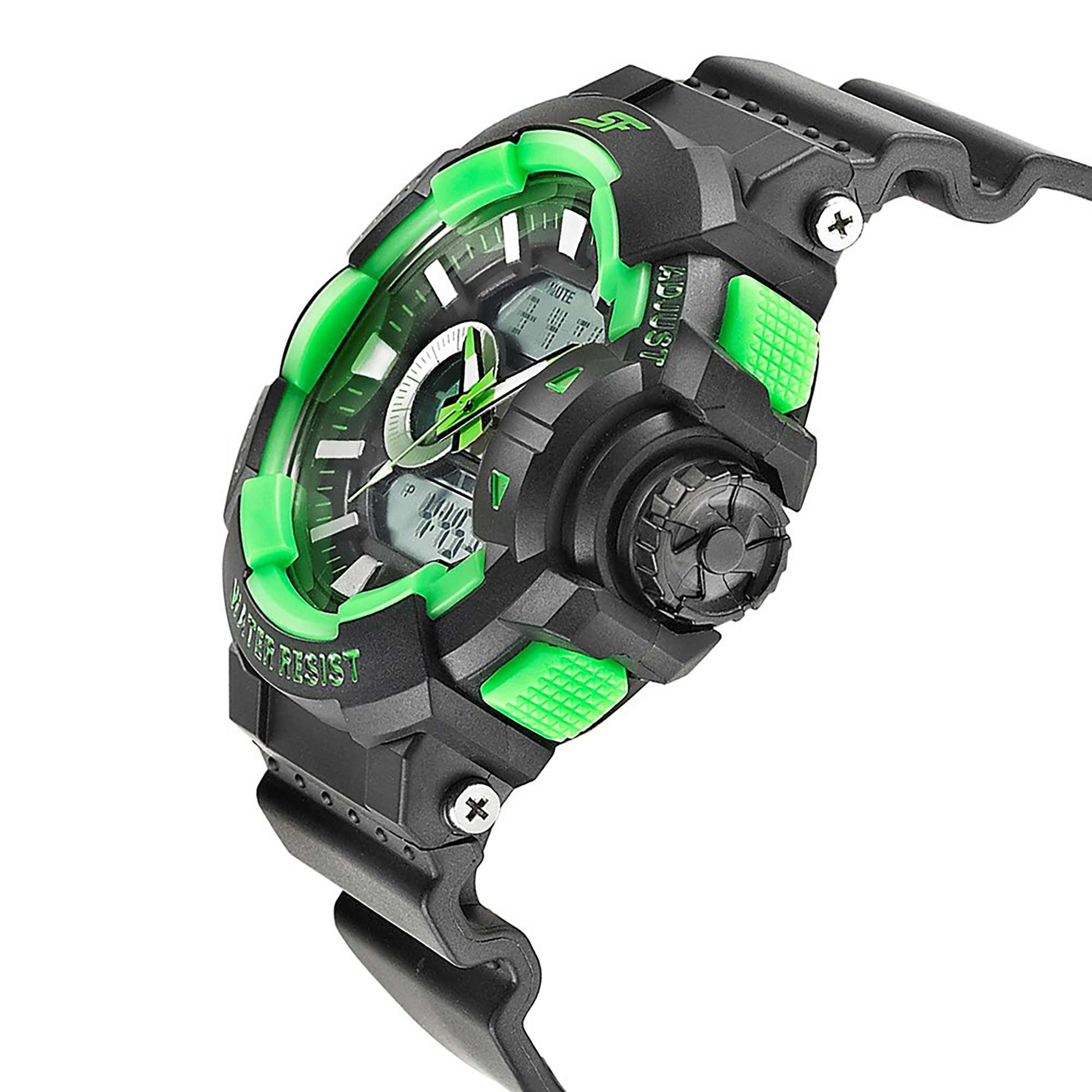 SF Quartz Digital Analog Digital Black Dial PU Strap Watch for Men - Image 3