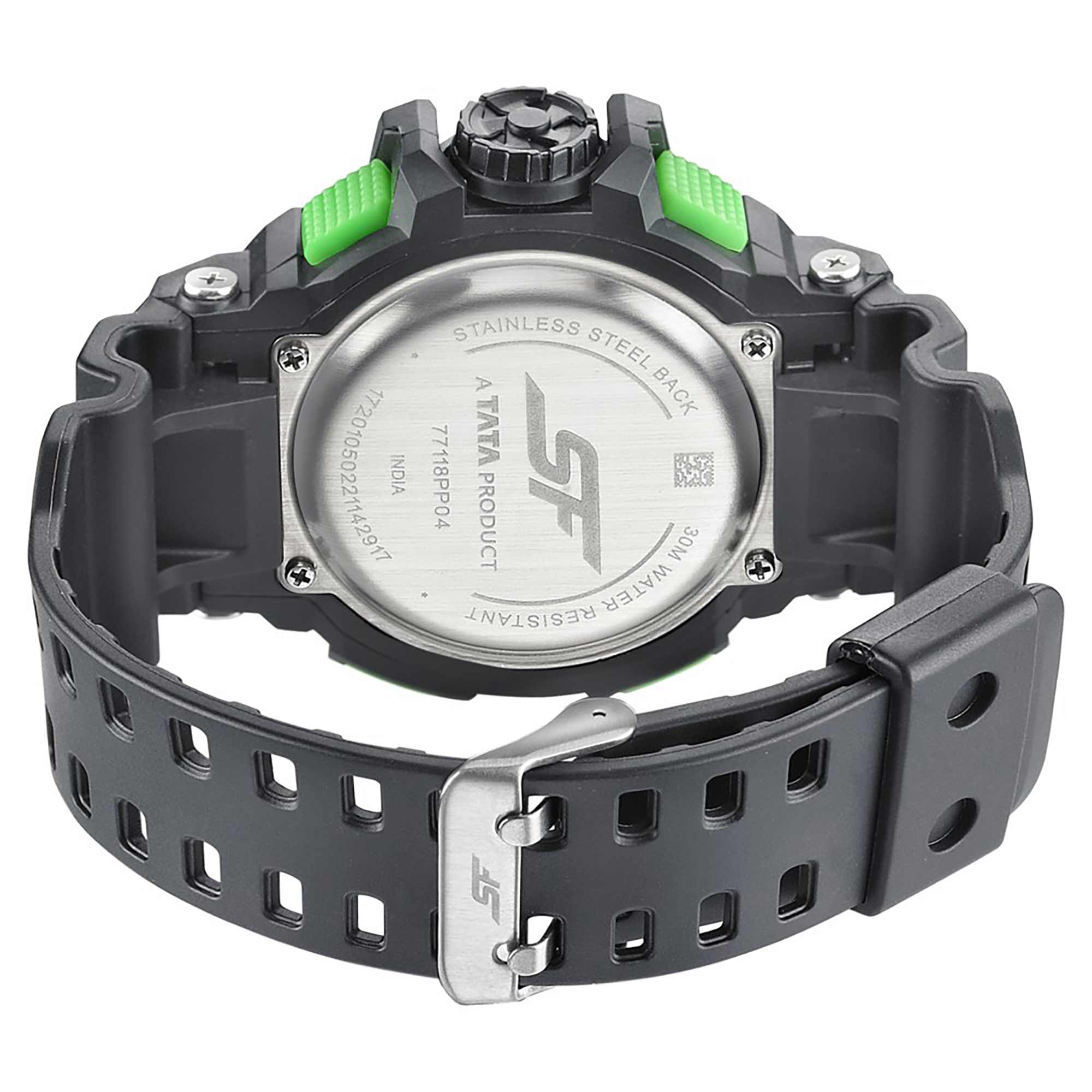 SF Quartz Digital Analog Digital Black Dial PU Strap Watch for Men - Image 4