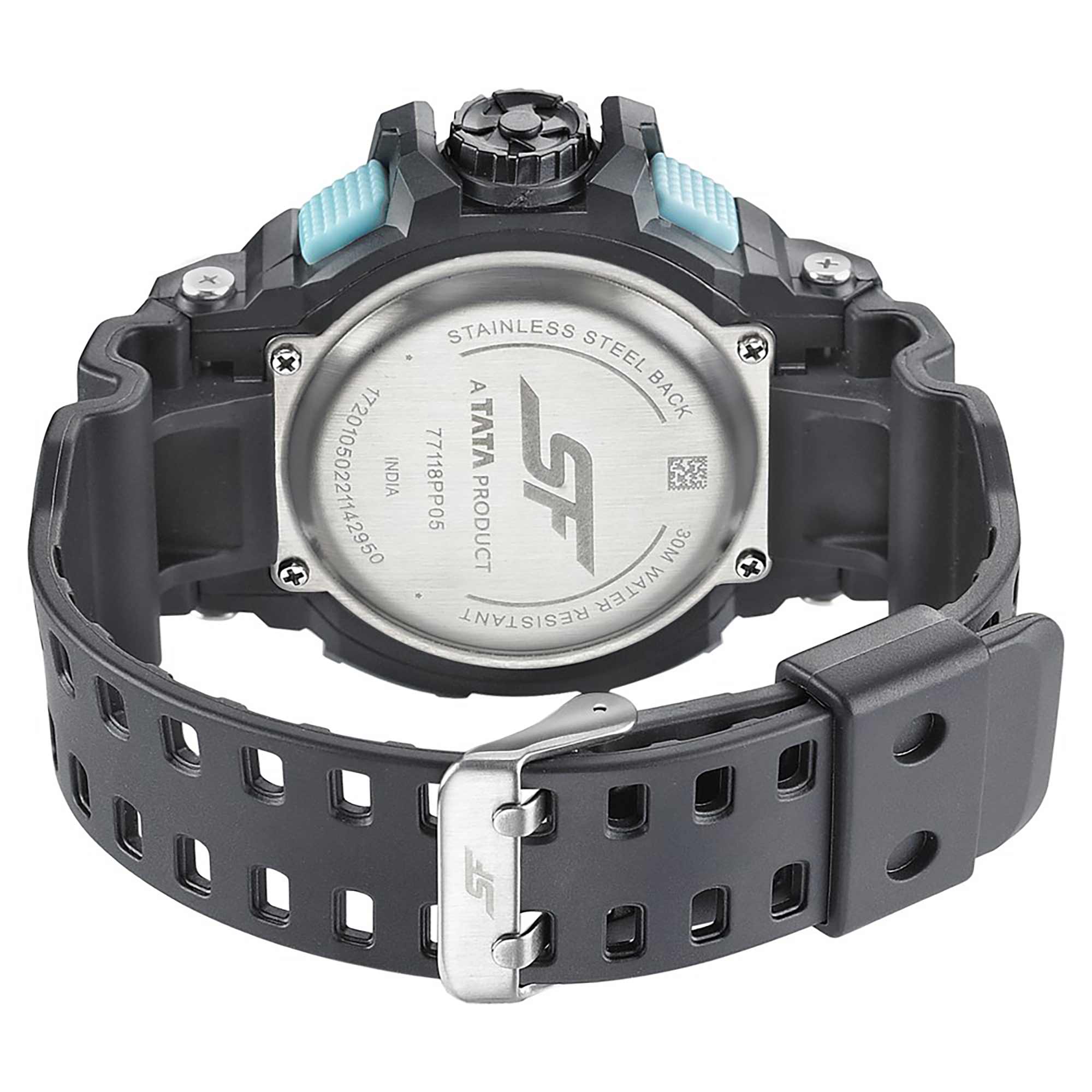 SF Quartz Digital Analog Digital Black Dial PU Strap Watch for Men - Image 4