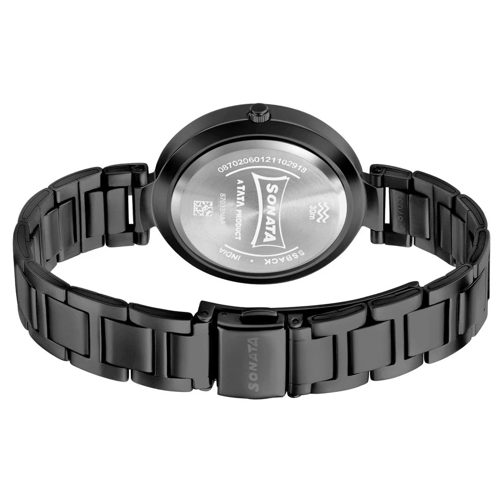 Sonata Blush It Up Black Dial Women Watch With Stainless Steel Strap - Image 5