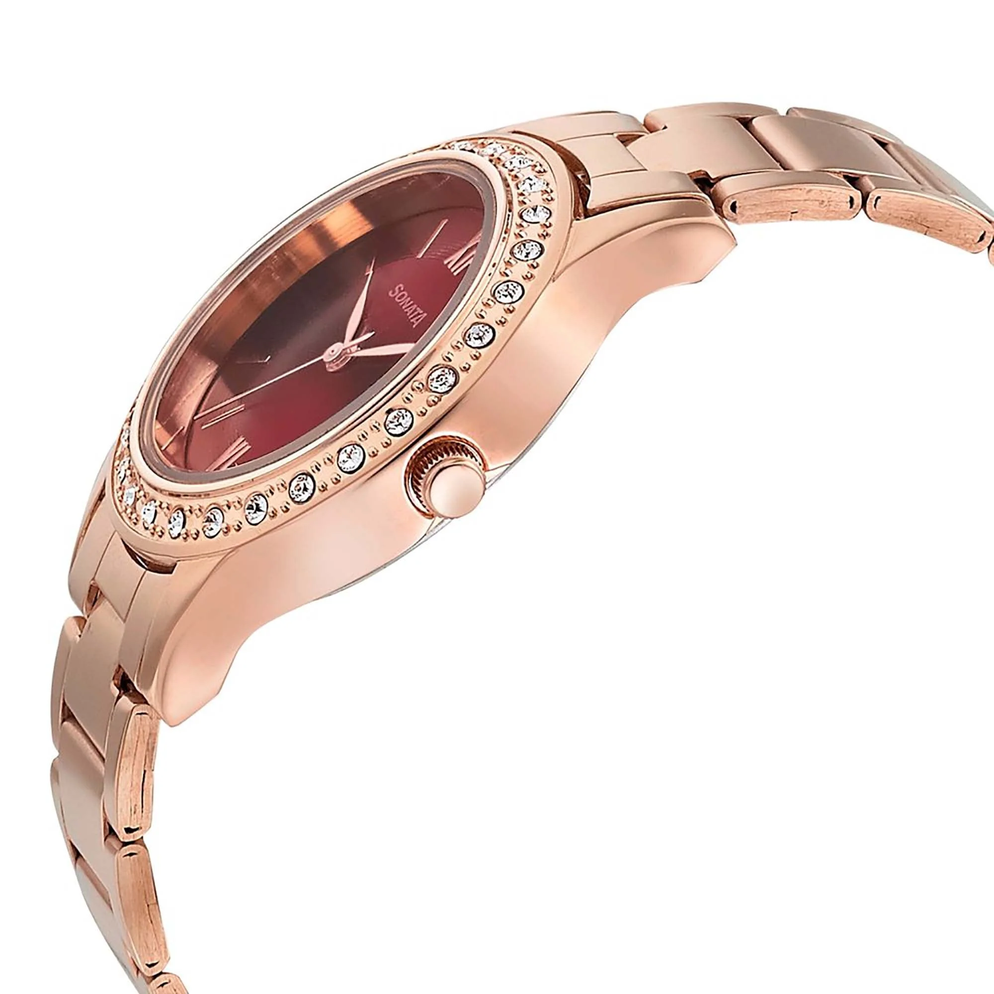 Sonata Blush It Up Maroon Dial Women Watch With Stainless Steel Strap - Image 3