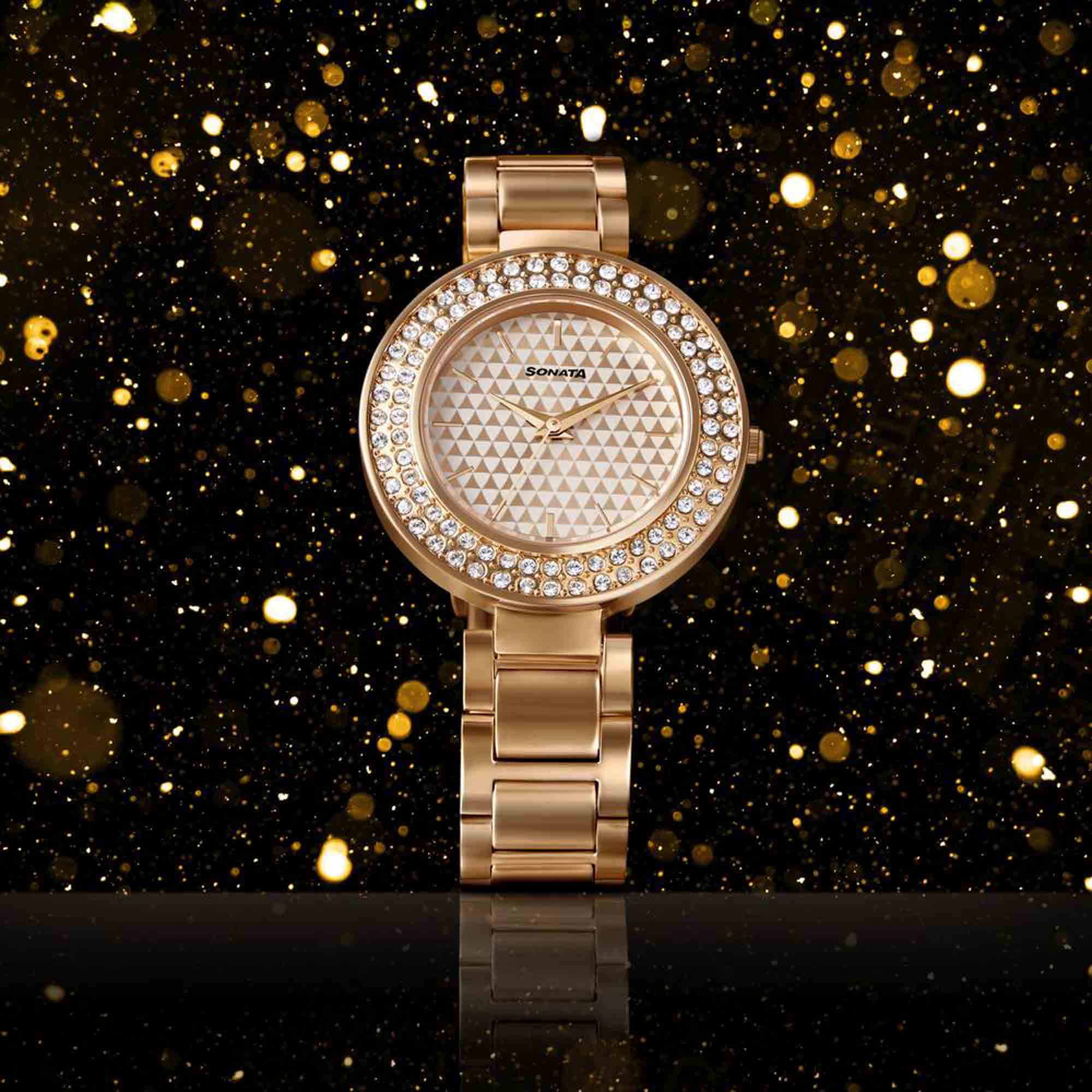 Sonata Blush It Up Rose Gold Dial Women Watch With Stainless Steel Strap - Image 5