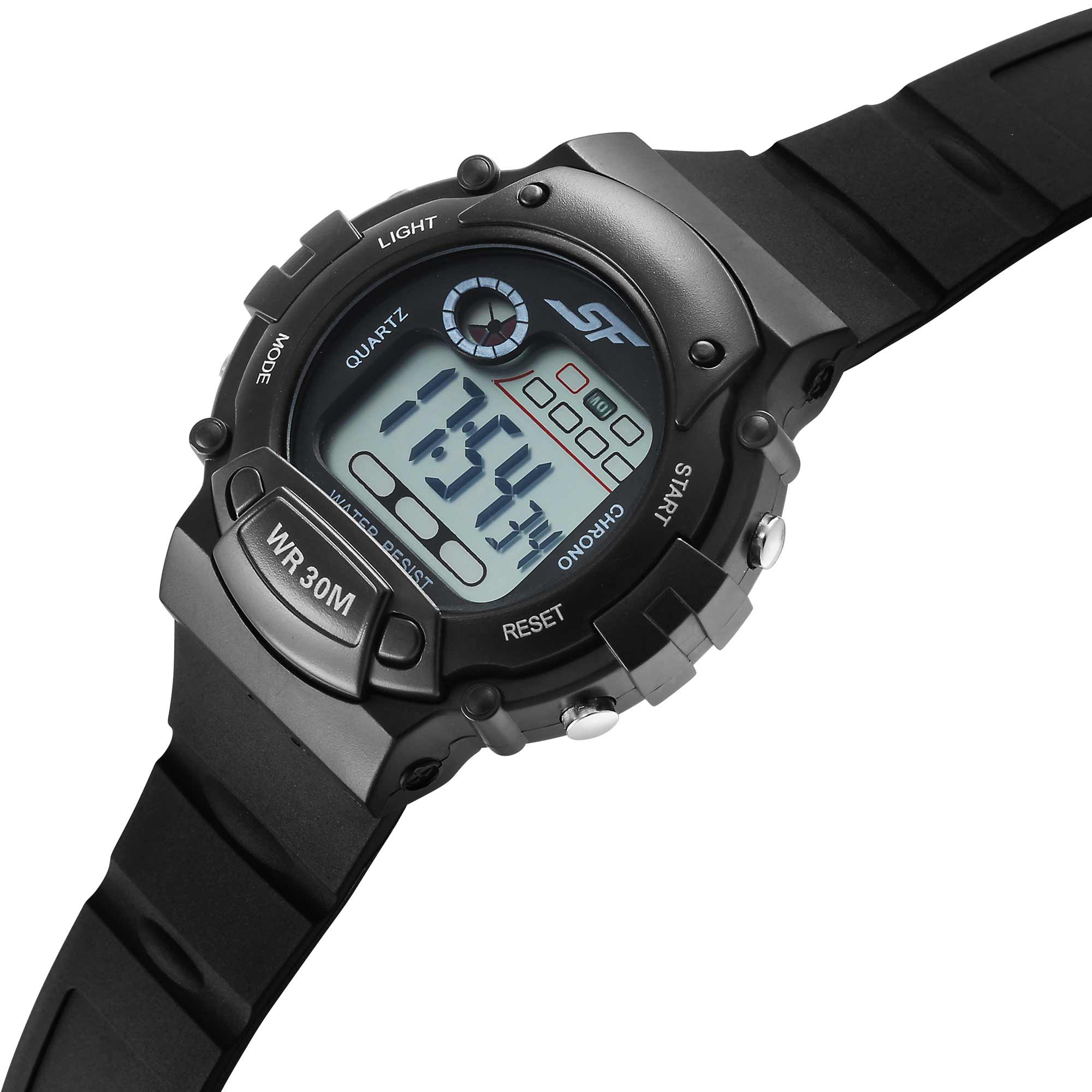 Sonata Digital Dial Black Plastic Strap Watch for Men - Image 3