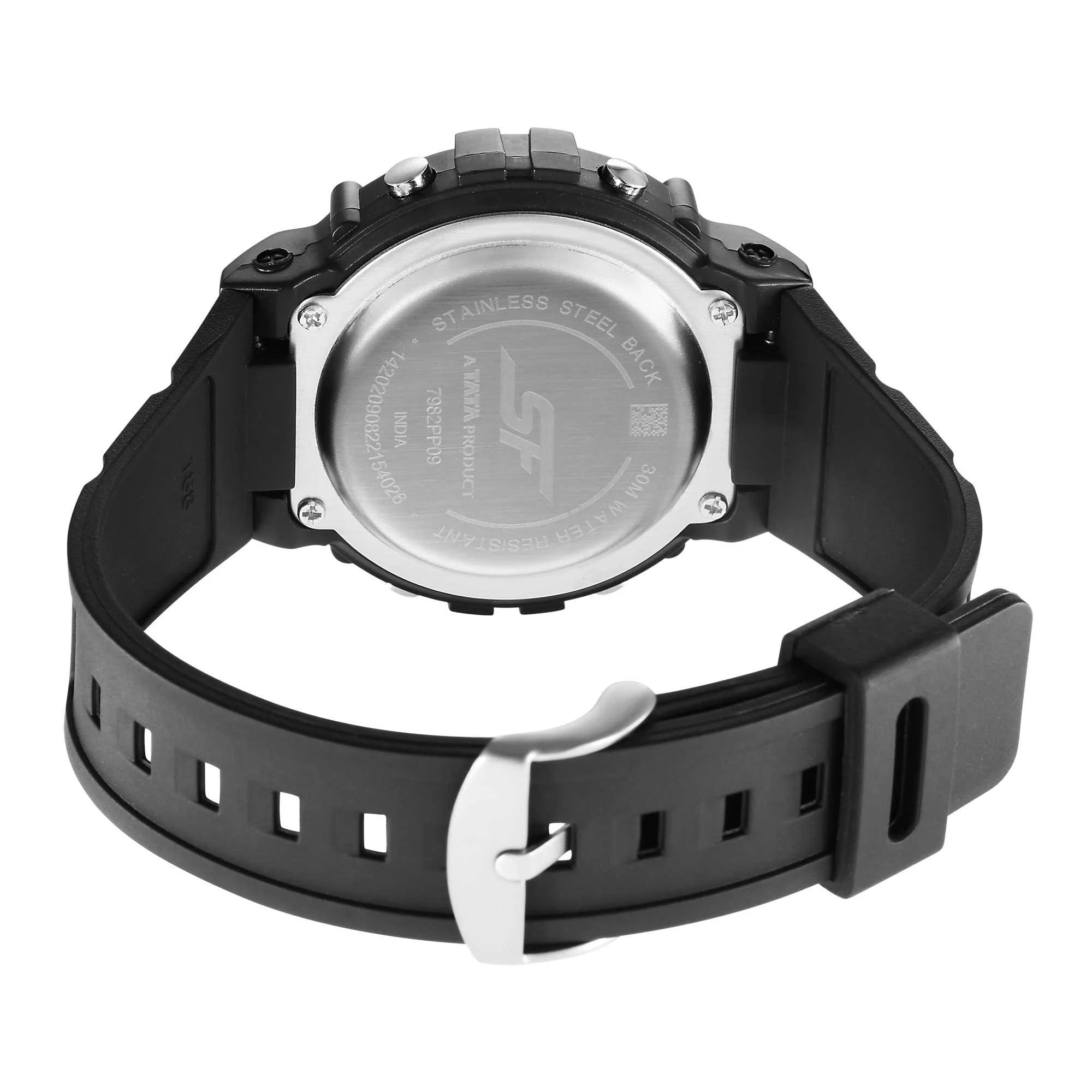 Sonata Digital Dial Black Plastic Strap Watch for Men - Image 4