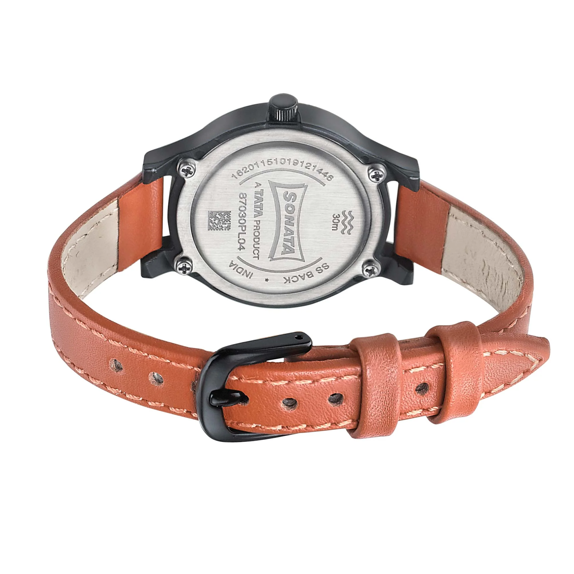Sonata Essentials Black Dial Women Watch With Leather Strap - Image 4