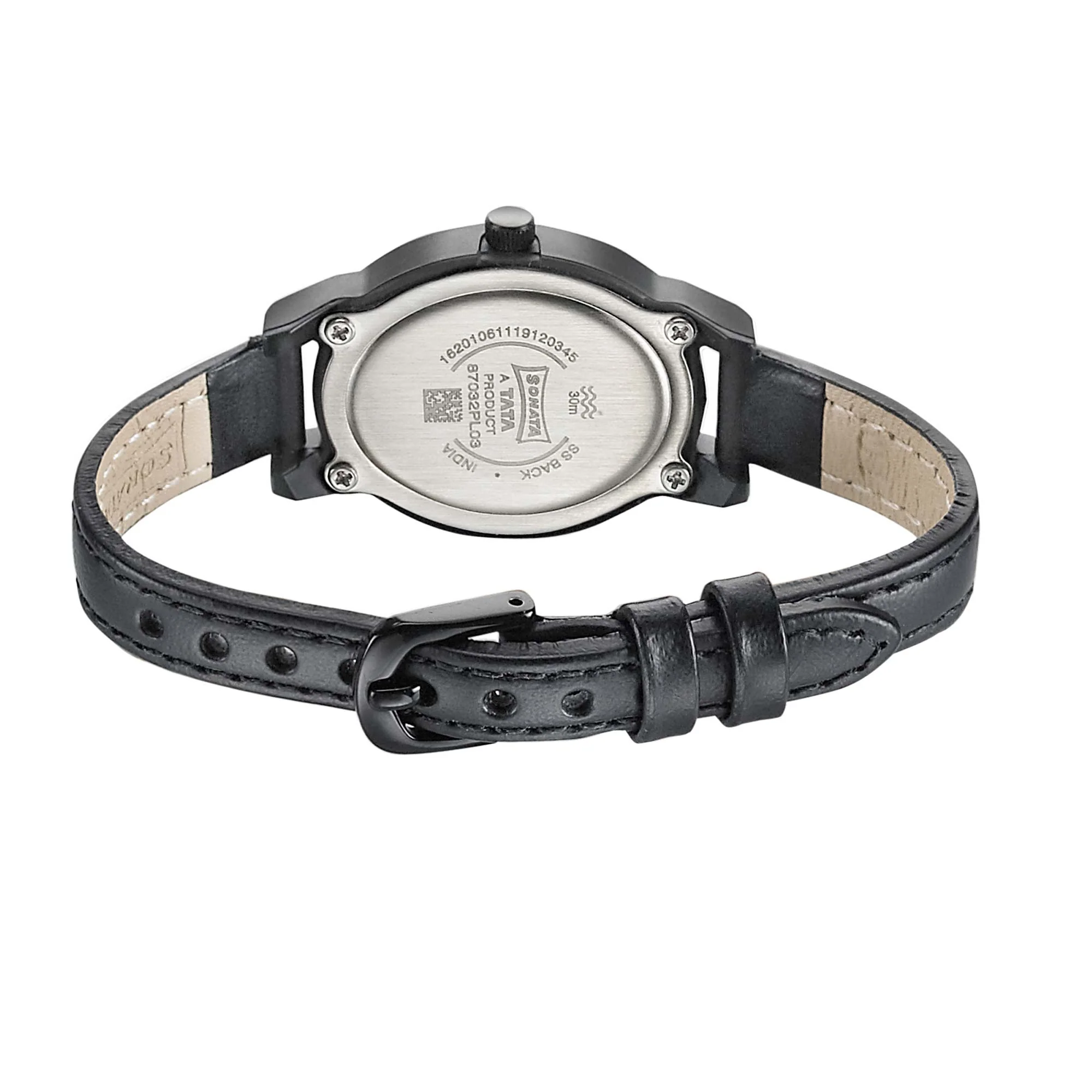 Sonata Essentials Black Dial Women Watch With Leather Strap - Image 4