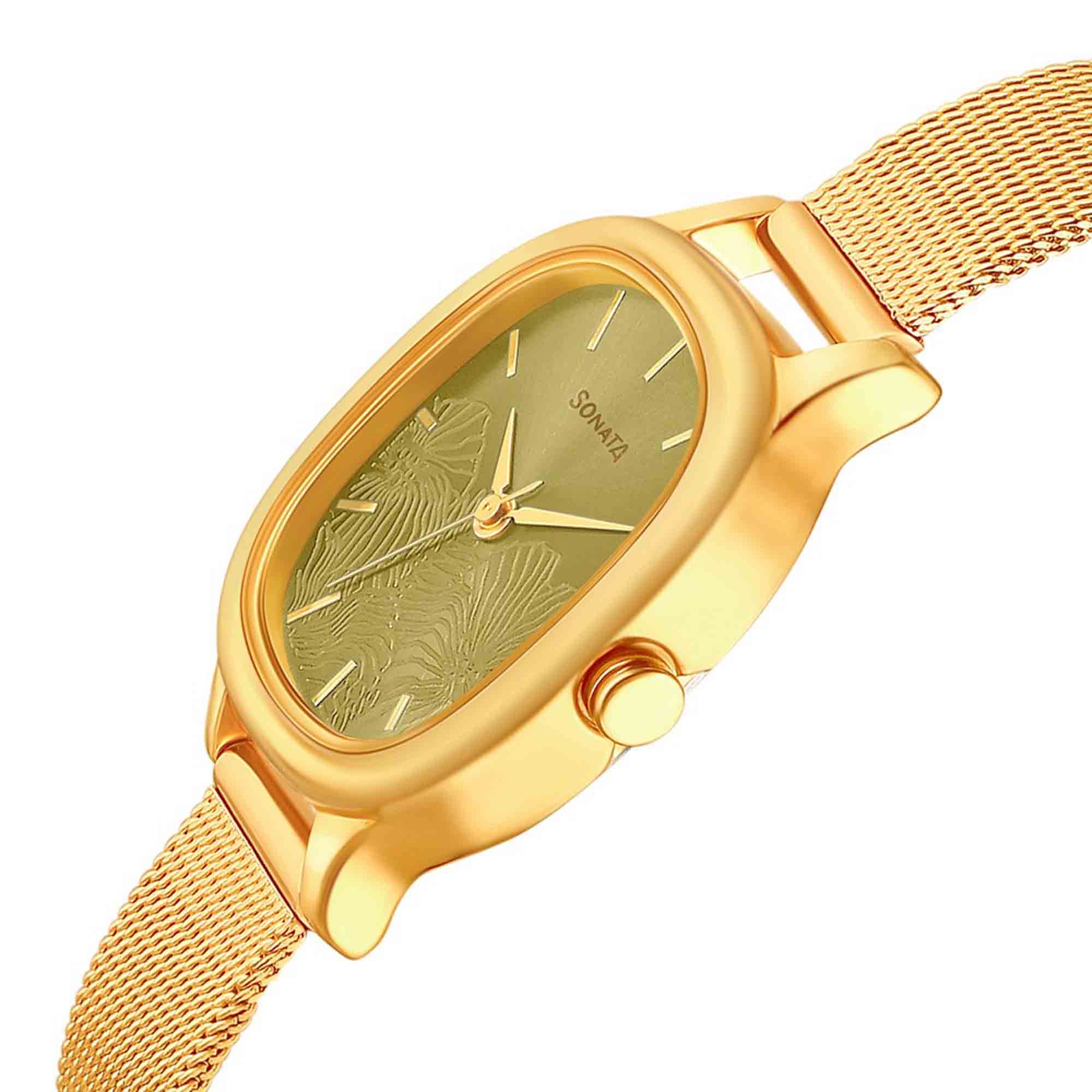 Sonata Linnea Green Dial Women Watch With Stainless Steel Strap - Image 3