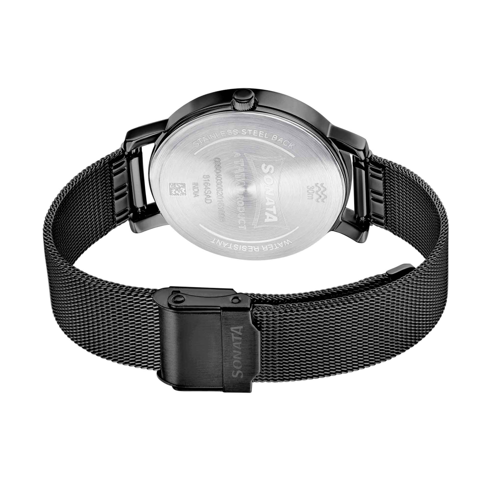 Sonata Multifunctions Black Dial Women Watch With Metal Strap - Image 4