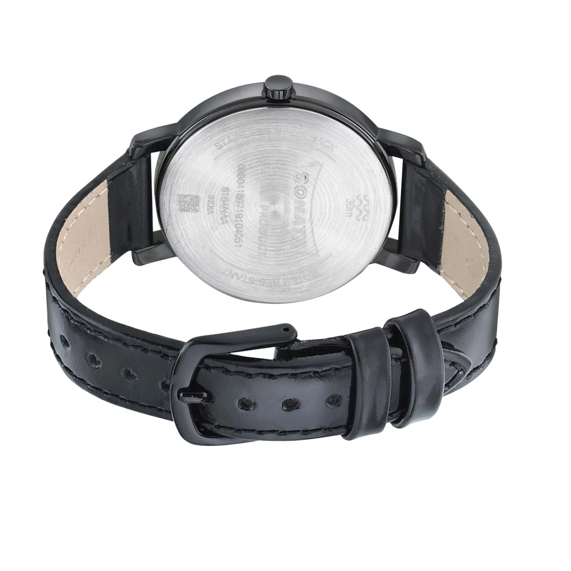 Sonata Onyx Black Dial Women Watch With Leather Strap - Image 4