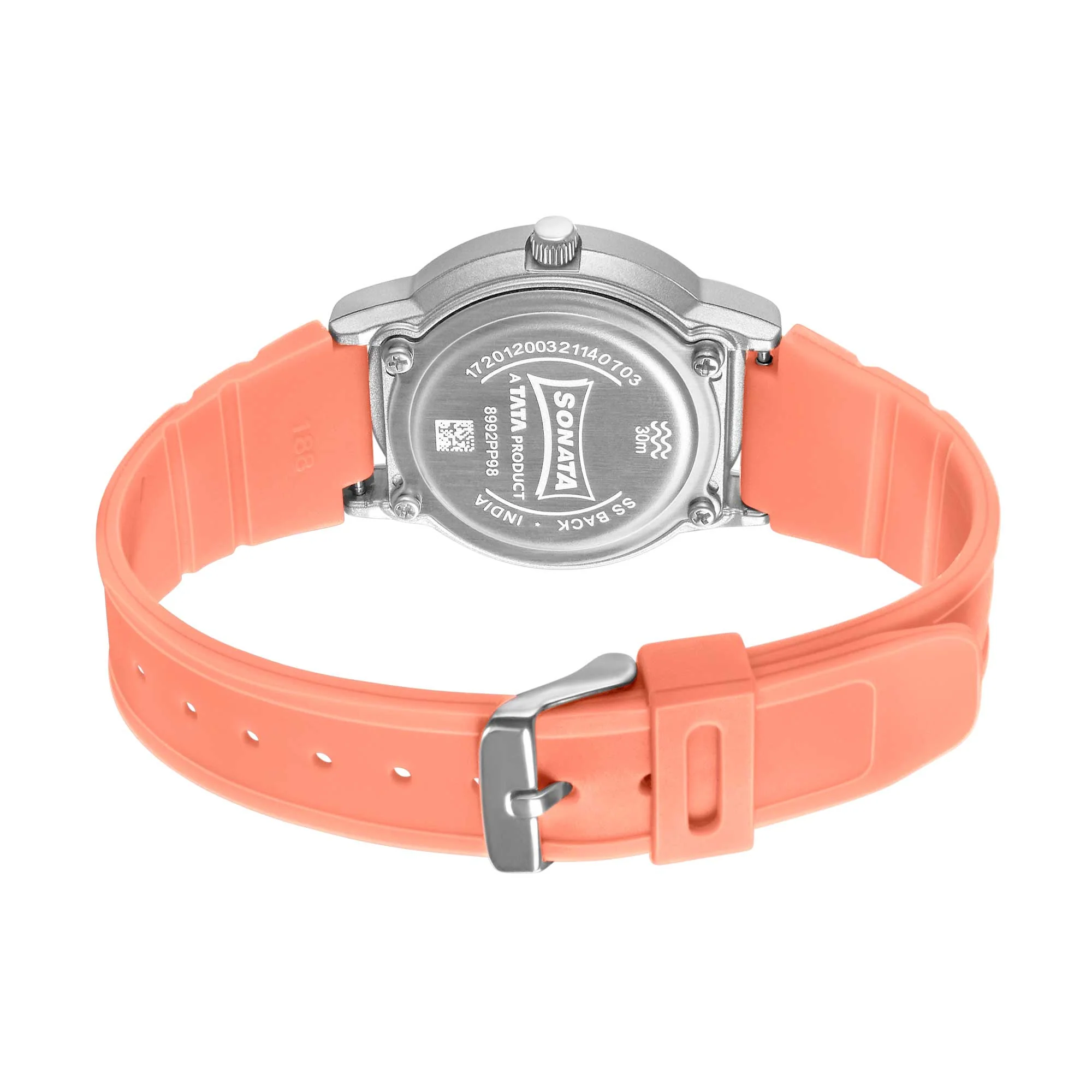 Sonata Play Orange Dial Women Watch With Plastic Strap - Image 4
