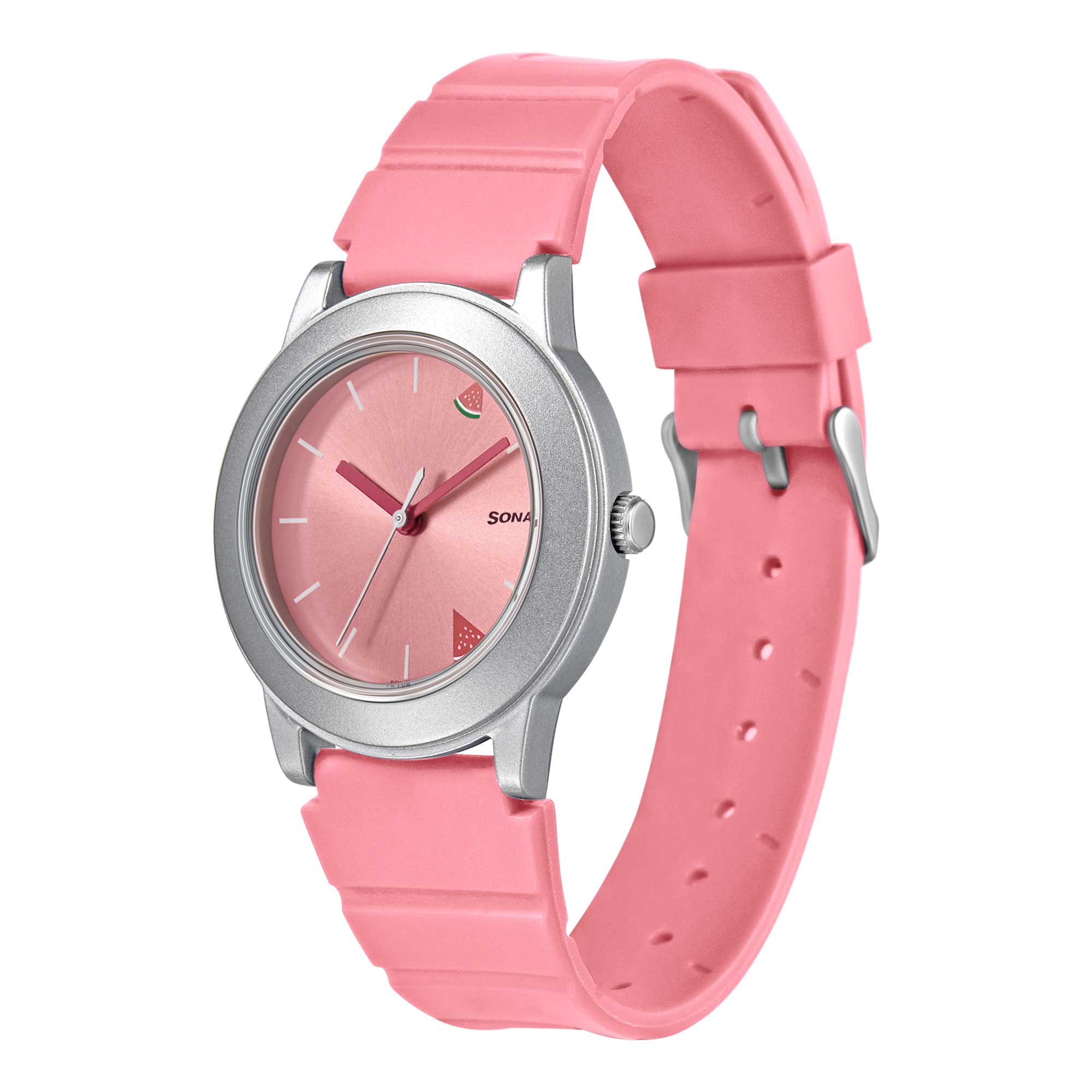 Sonata Play Pink Dial Women Watch With Plastic Strap - Image 2