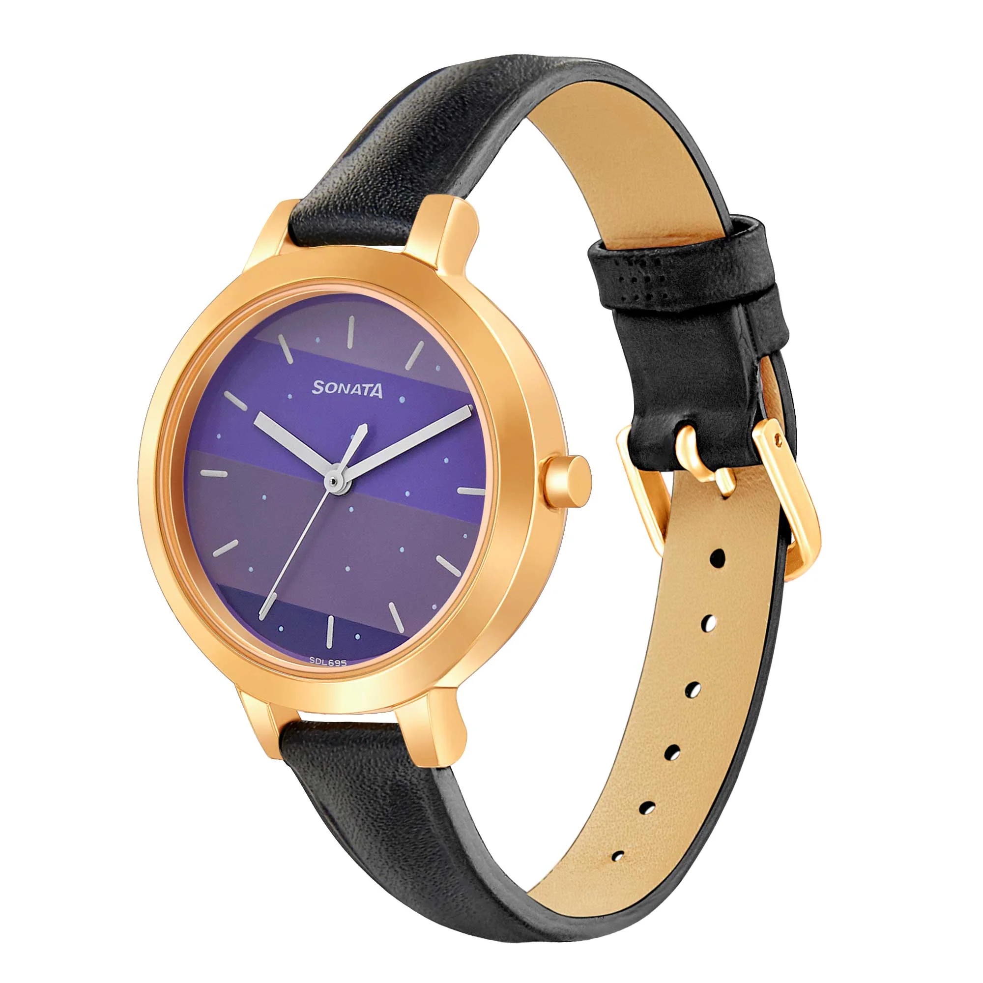 Sonata Play Purple Dial Women Watch With Leather Strap - Image 2