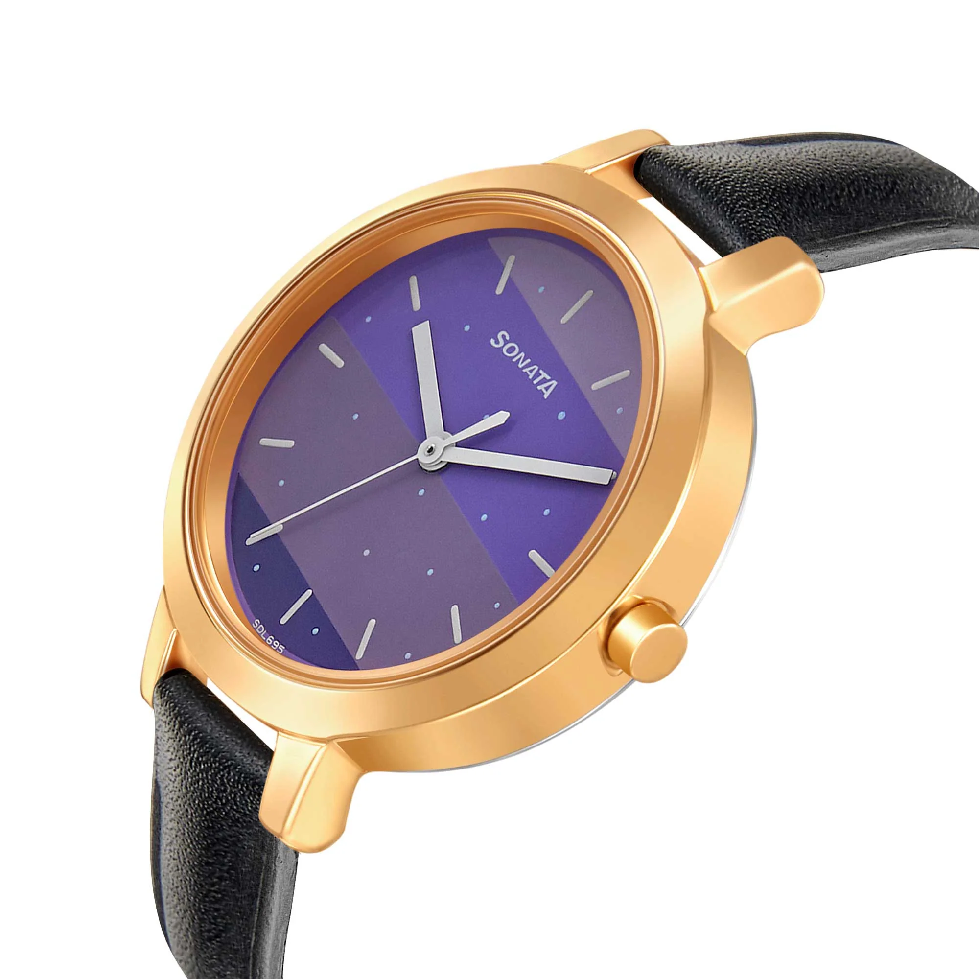 Sonata Play Purple Dial Women Watch With Leather Strap - Image 3