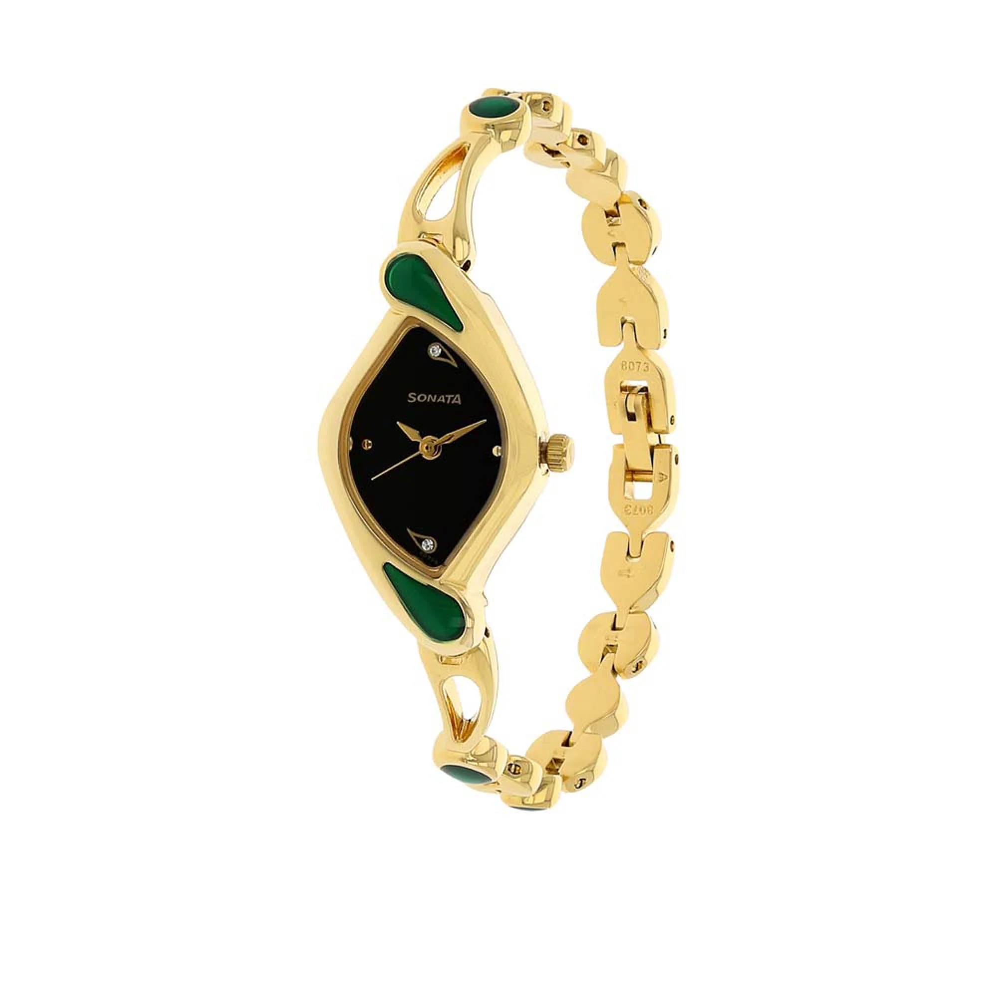 Sonata Quartz Analog Black Dial Metal Strap Watch for Women - Image 2