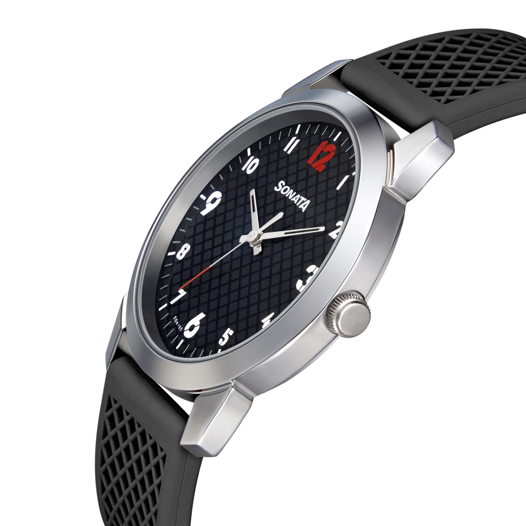 Sonata Quartz Analog Black Dial TPU Strap Watch for Men - Image 3