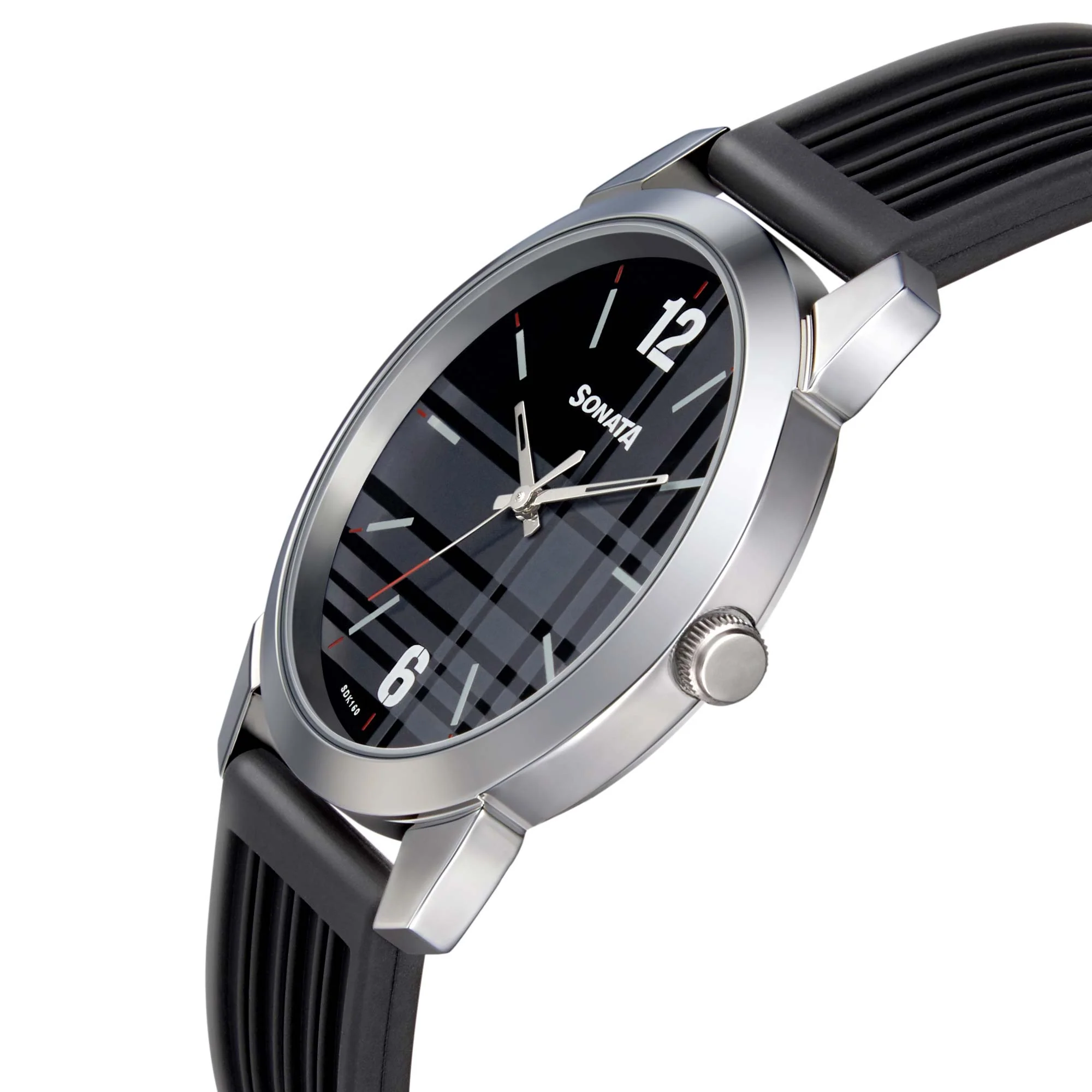 Sonata Quartz Analog Black Dial TPU Strap Watch for Men - Image 3