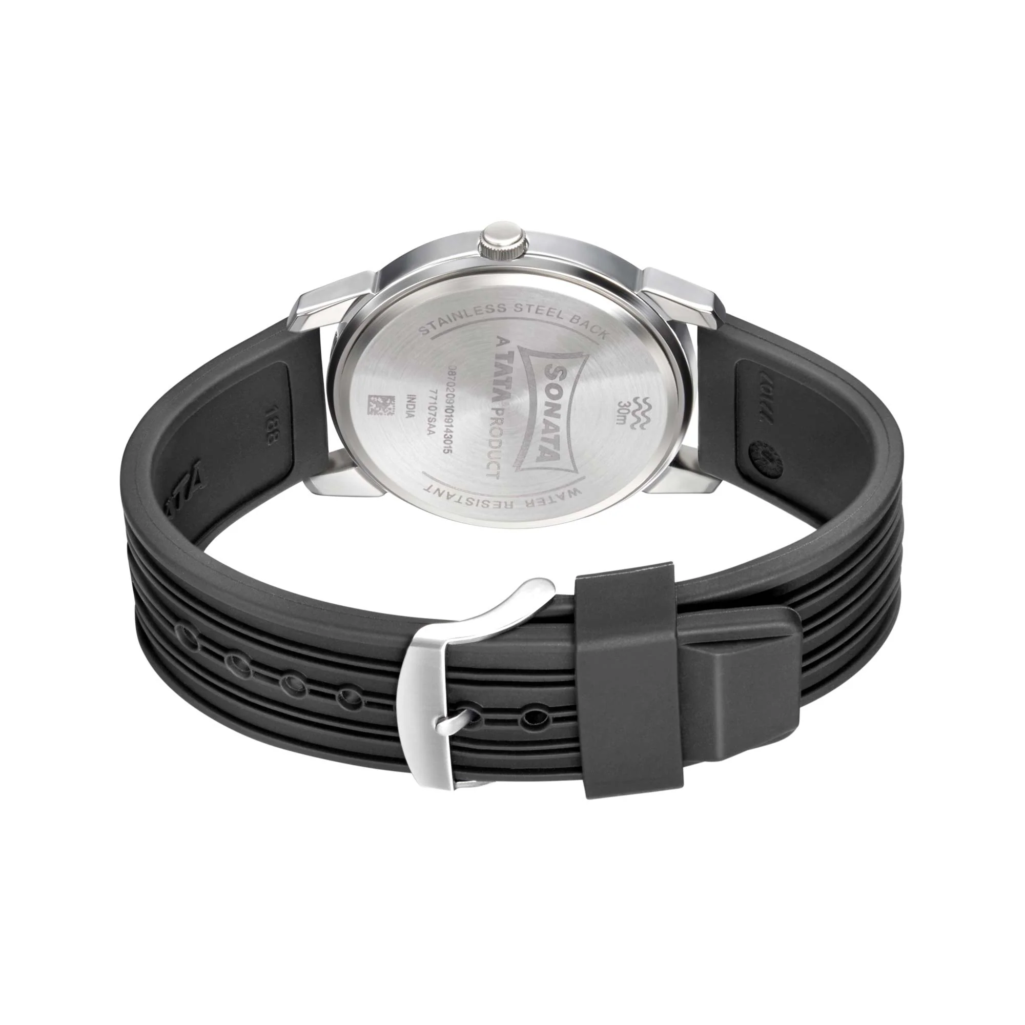 Sonata Quartz Analog Black Dial TPU Strap Watch for Men - Image 4