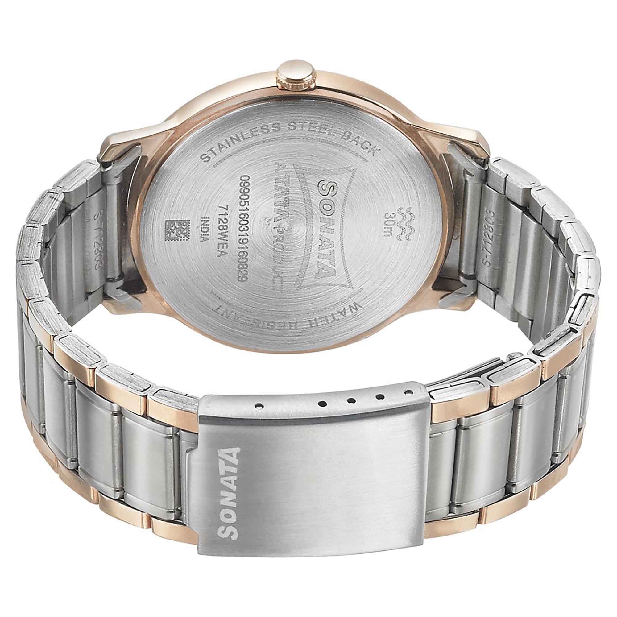 Sonata Quartz Analog Blue Dial Metal Strap Watch for Men - Image 4