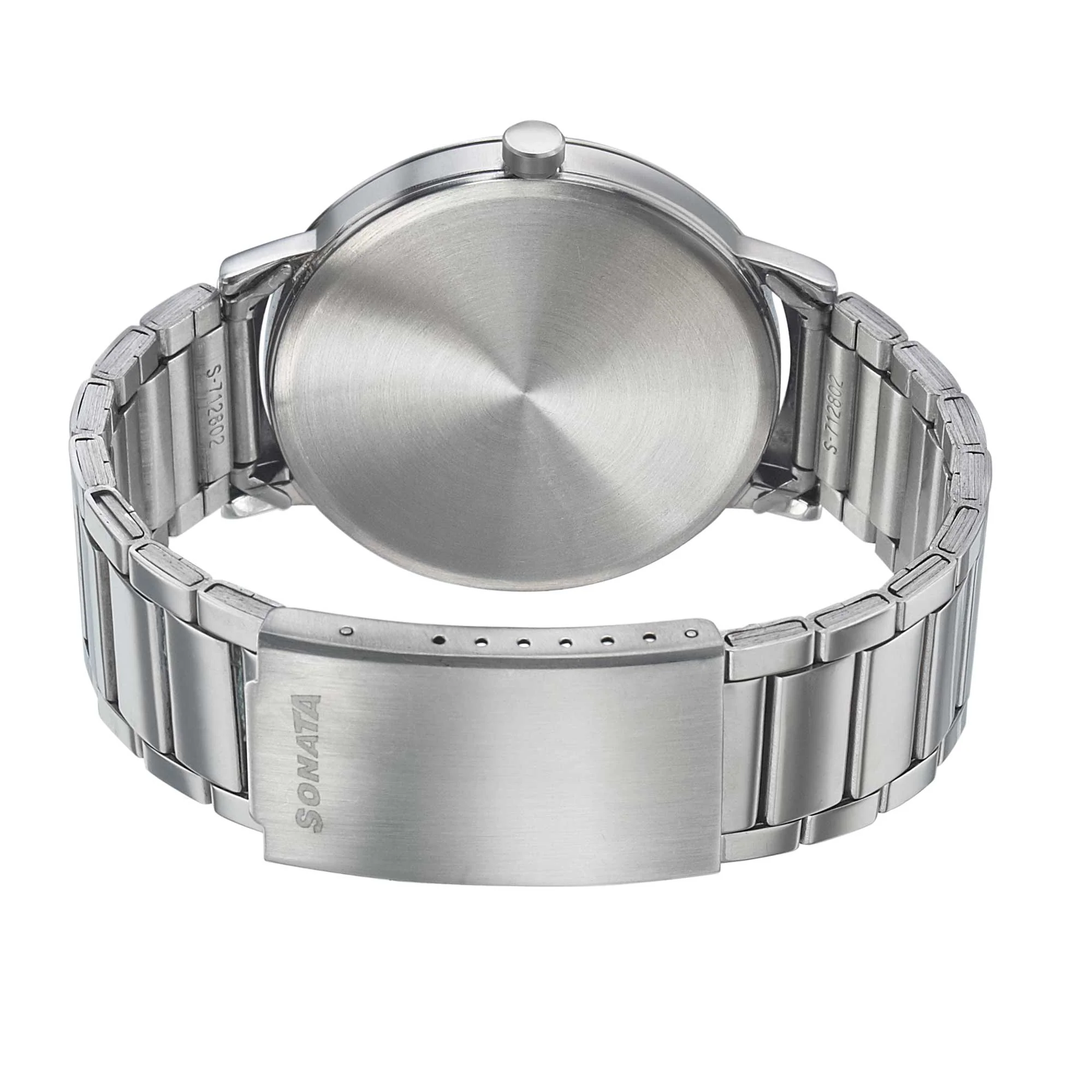 Sonata Quartz Analog Blue Dial Stainless Steel Strap Watch for Men - Image 4