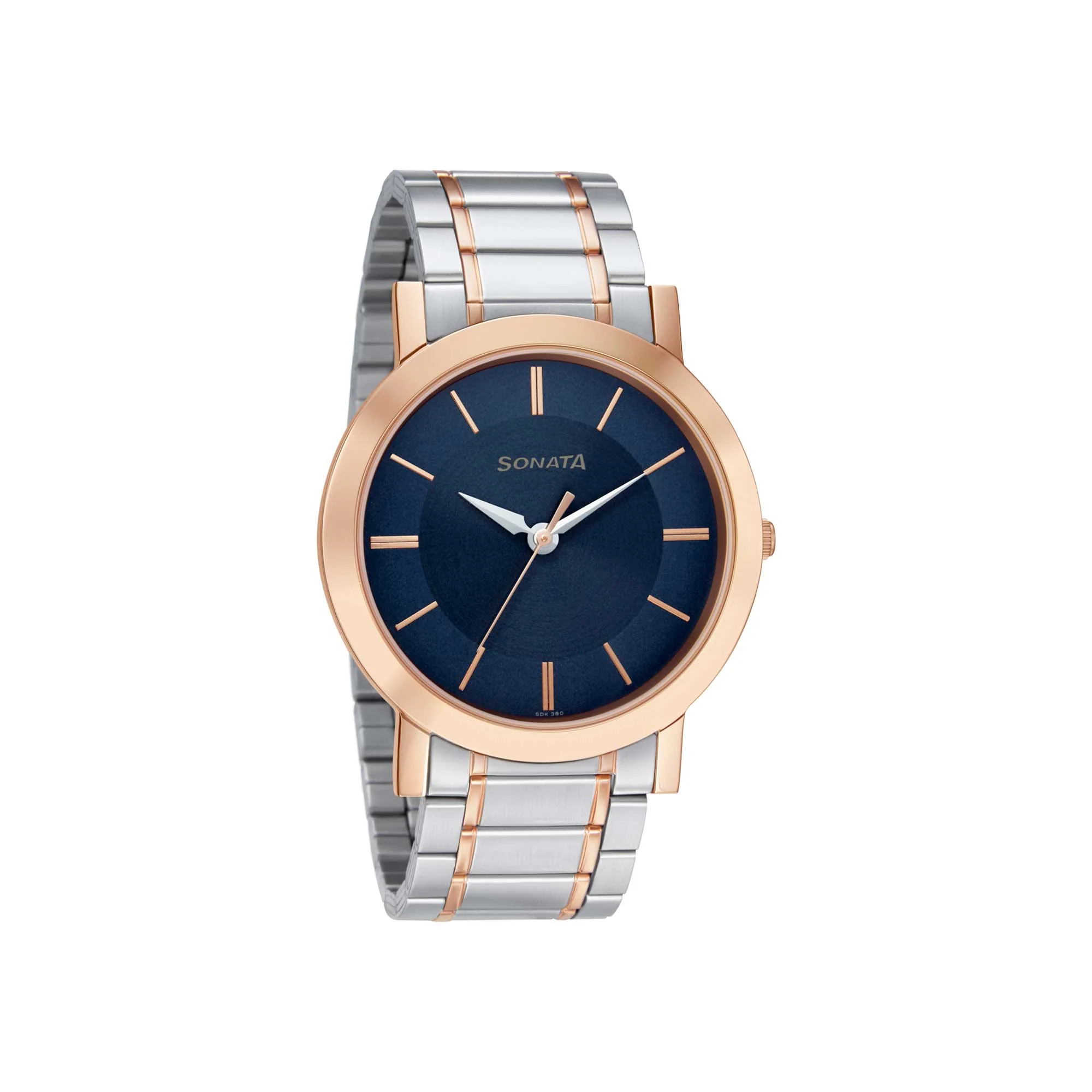 Sonata Quartz Analog Blue Dial Stainless Steel Strap Watch for Men