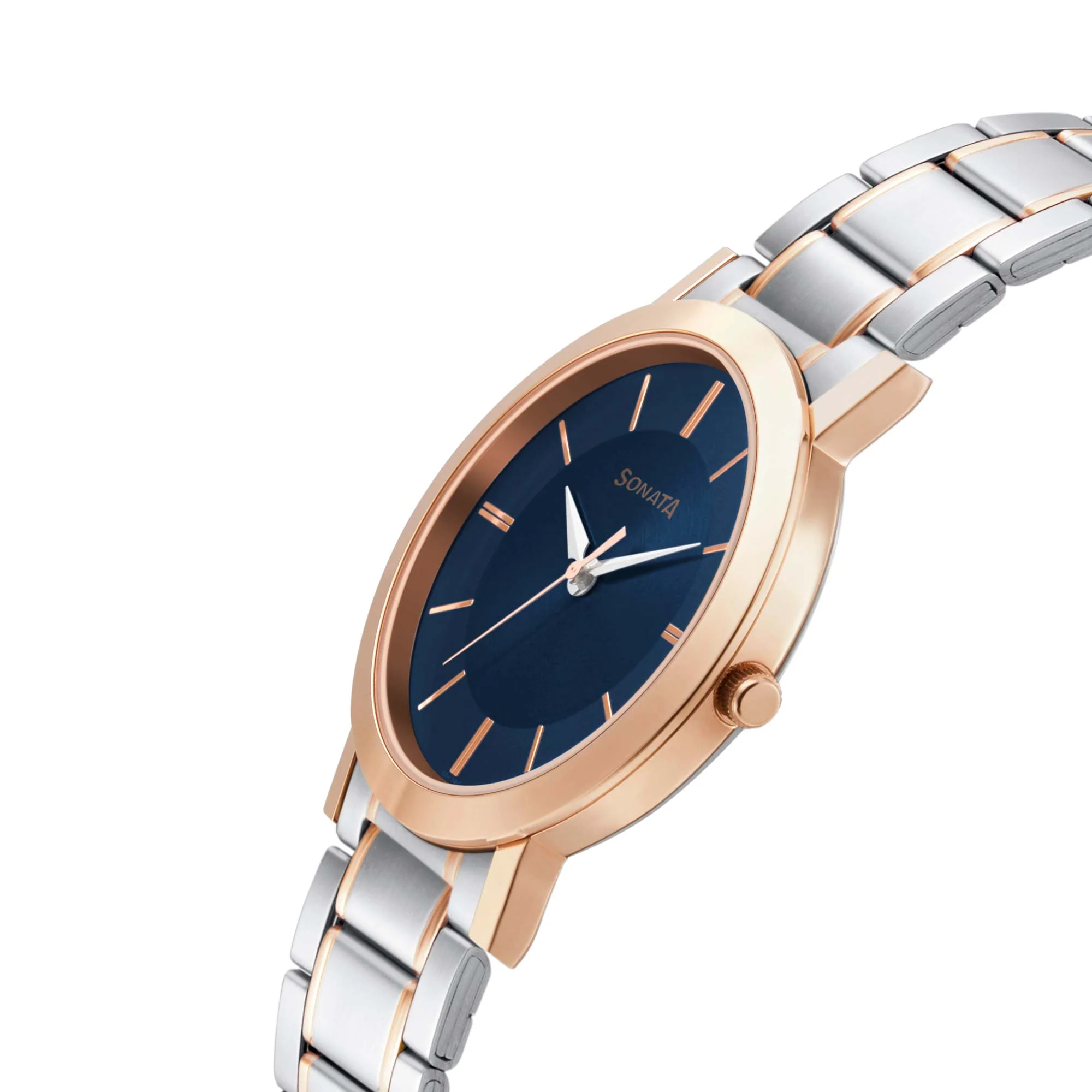 Sonata Quartz Analog Blue Dial Stainless Steel Strap Watch for Men - Image 3