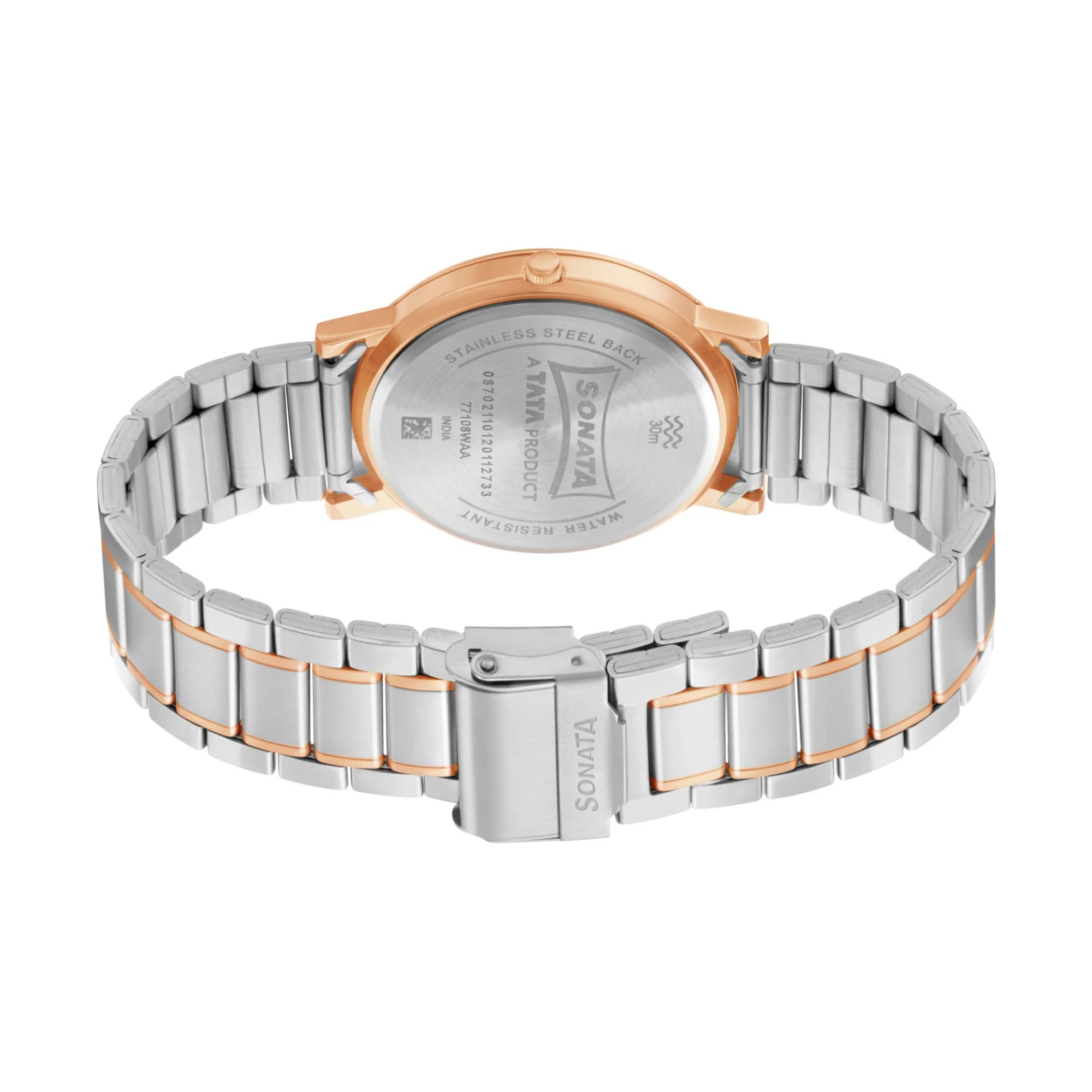Sonata Quartz Analog Blue Dial Stainless Steel Strap Watch for Men - Image 4