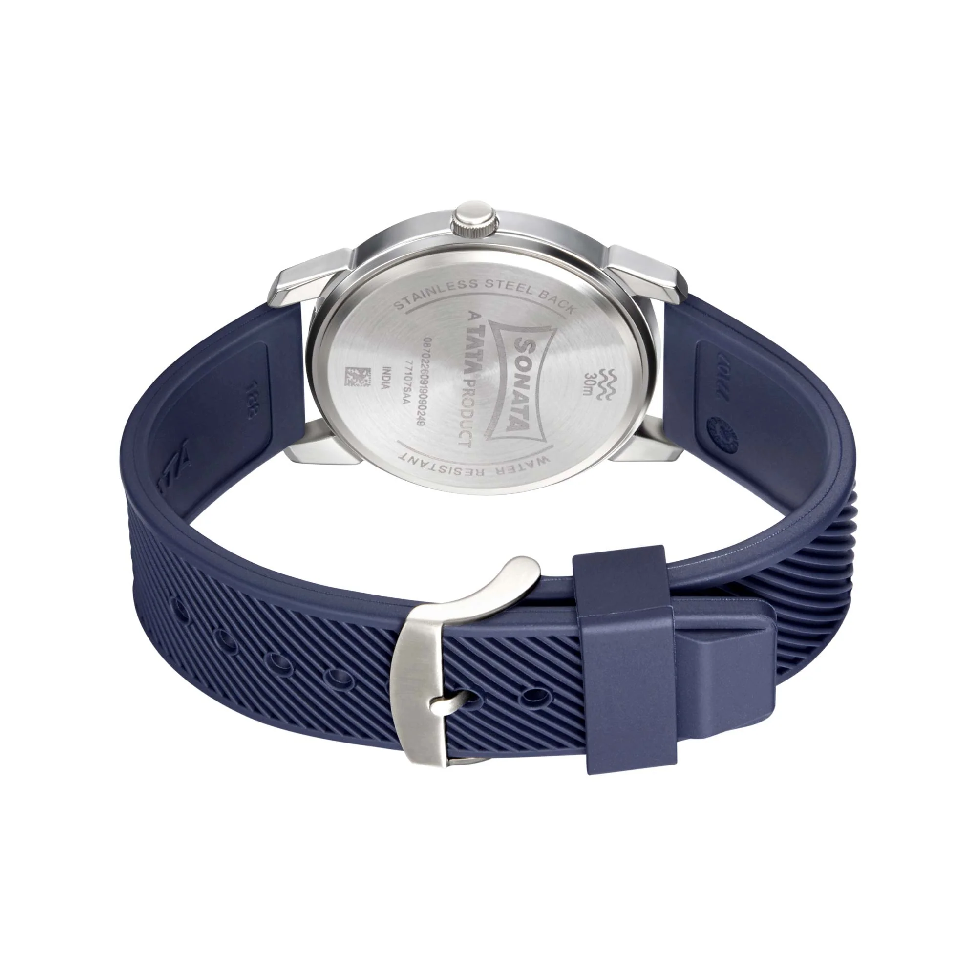 Sonata Quartz Analog Blue Dial TPU Strap Watch for Men - Image 4