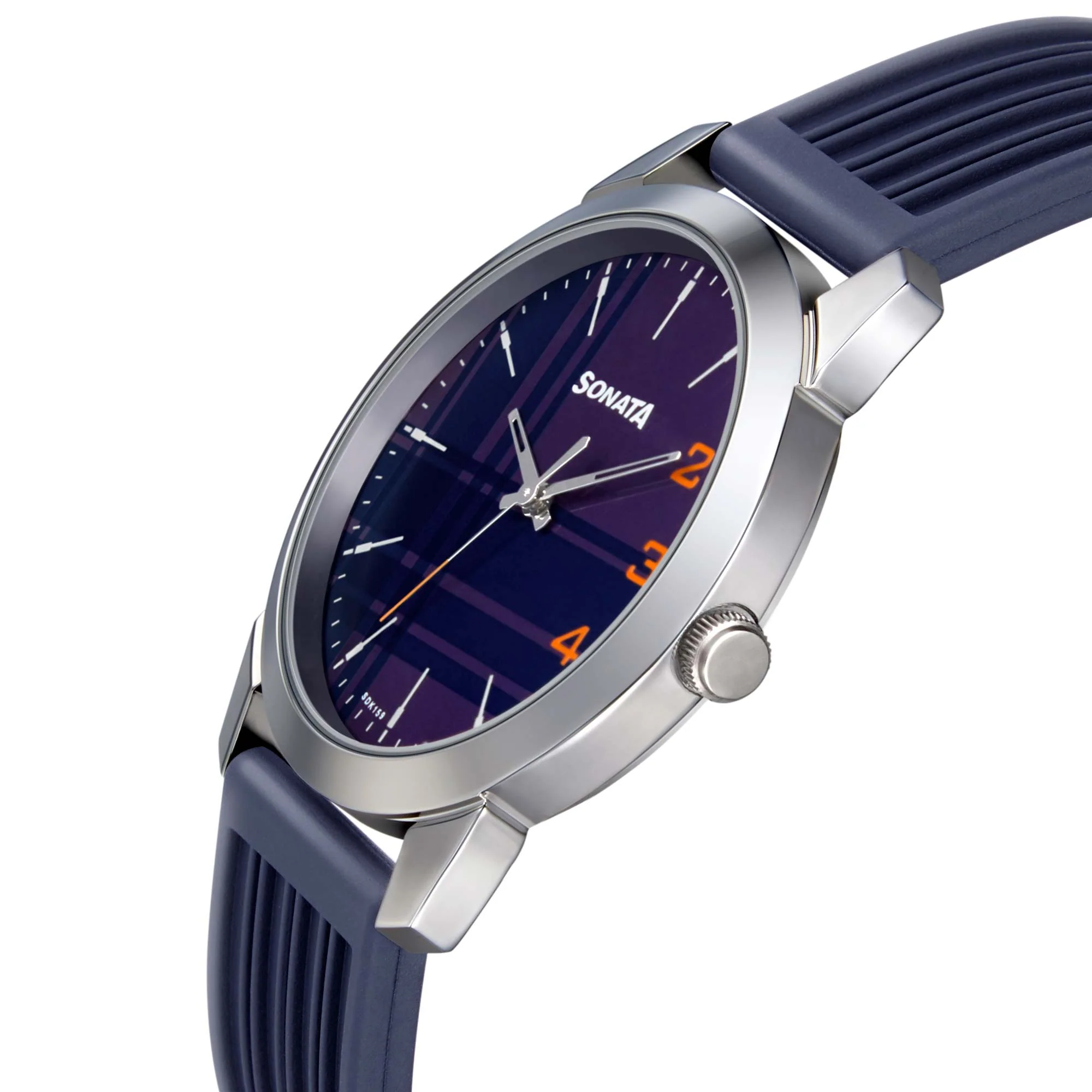 Sonata Quartz Analog Blue Dial TPU Strap Watch for Men - Image 3