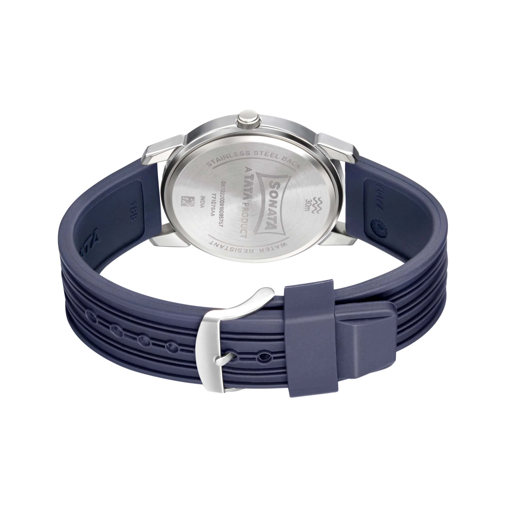 Sonata Quartz Analog Blue Dial TPU Strap Watch for Men - Image 4