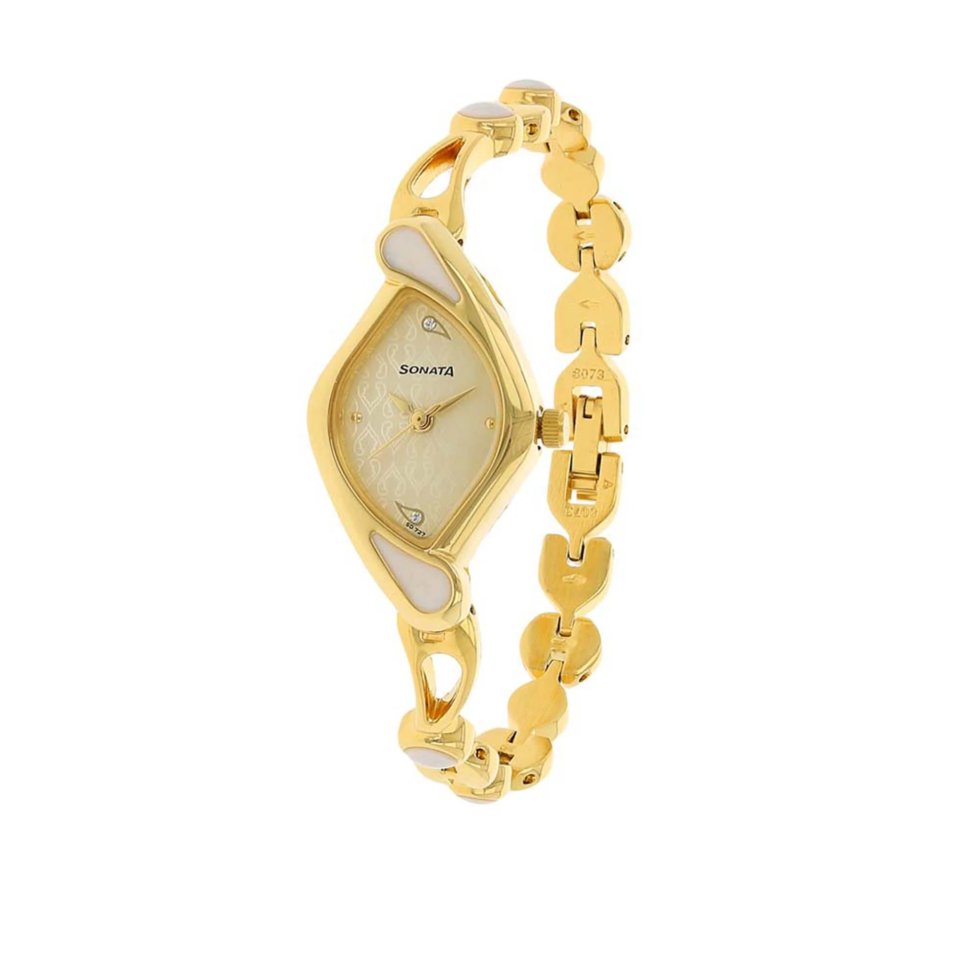 Sonata Quartz Analog Champagne Dial Metal Strap Watch for Women - Image 2