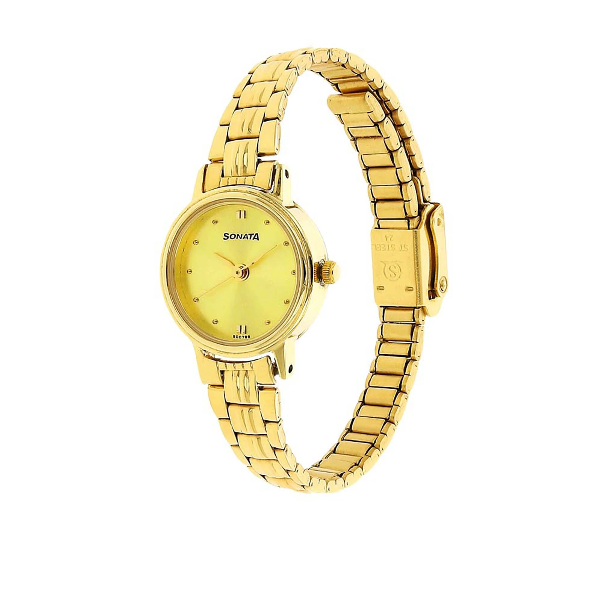 Sonata Quartz Analog Champagne Dial Metal Strap Watch for Women - Image 2