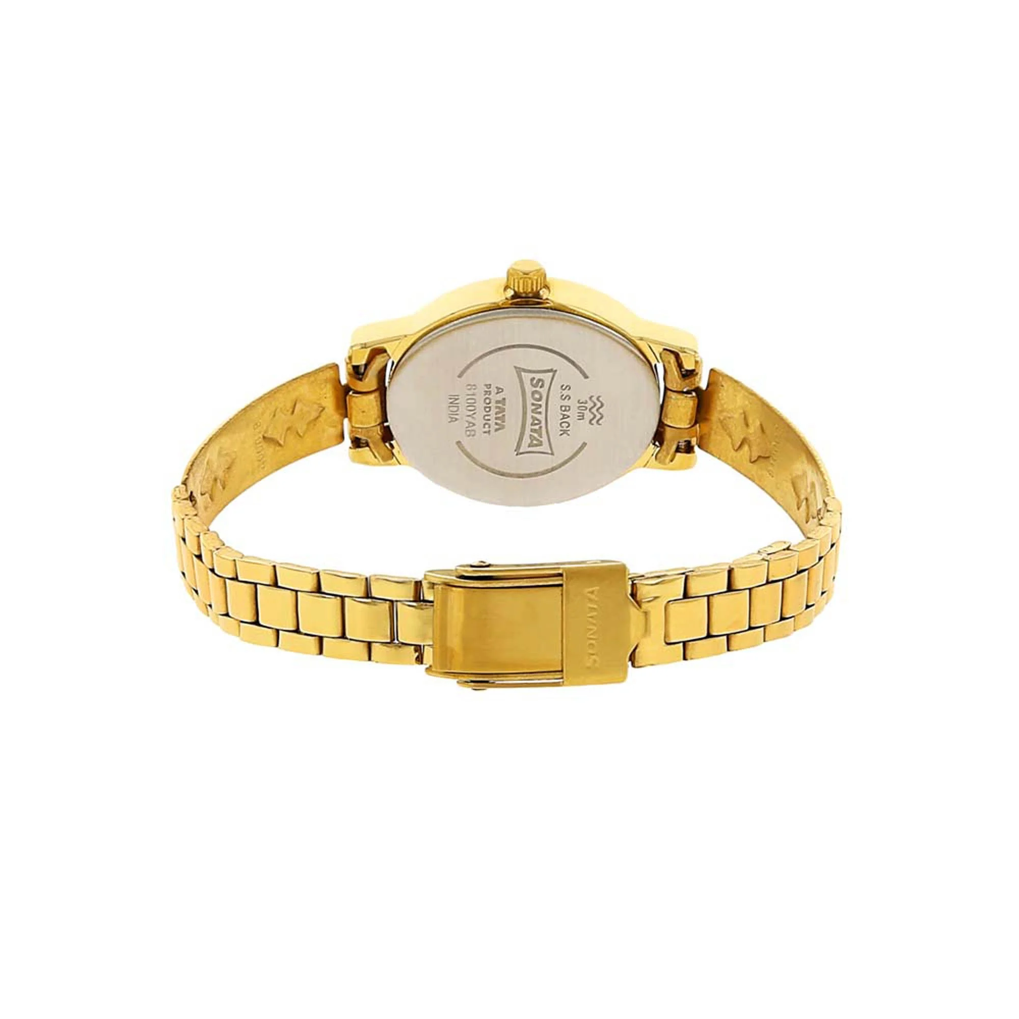 Sonata Quartz Analog Champagne Dial Stainless Steel Strap Watch for Women - Image 4