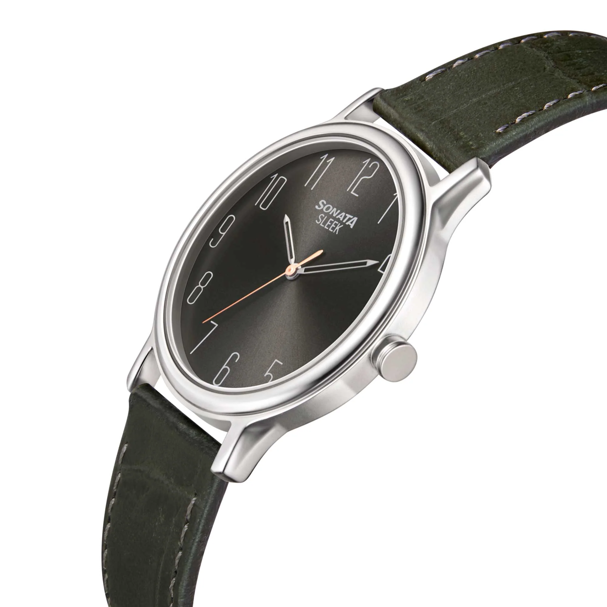Sonata Quartz Analog Grey Dial Leather Strap Watch for Men - Image 3