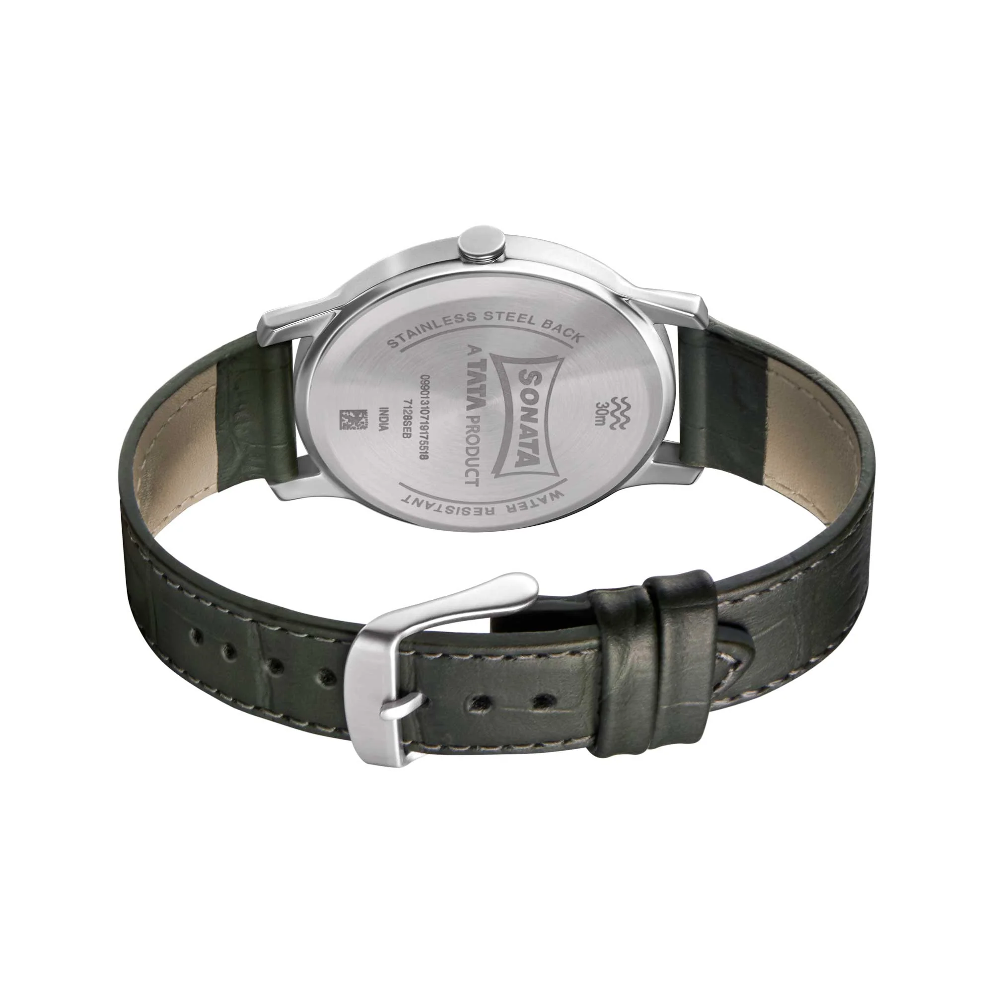 Sonata Quartz Analog Grey Dial Leather Strap Watch for Men - Image 4