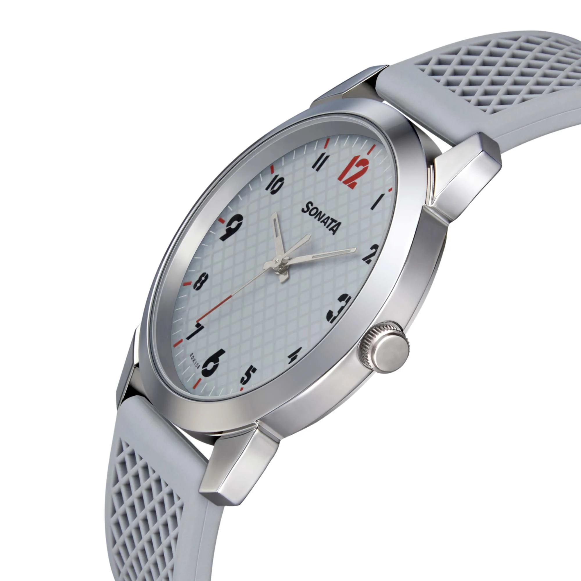 Sonata Quartz Analog Grey Dial TPU Strap Watch for Men - Image 3