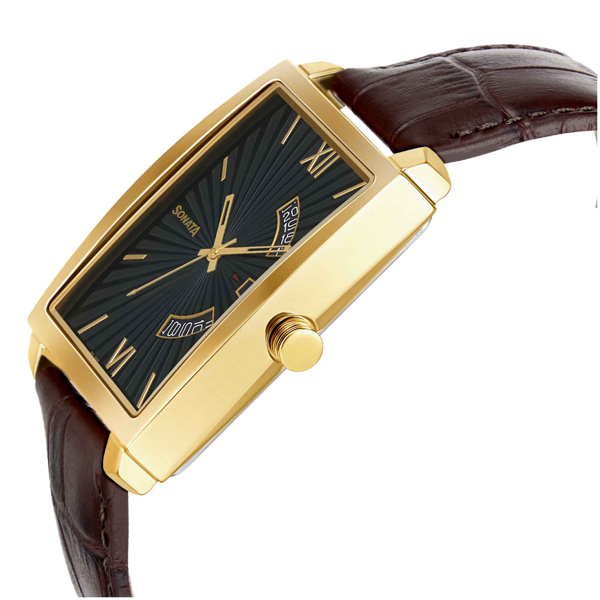Sonata Quartz Analog Leather Strap Watch for Men - Image 2