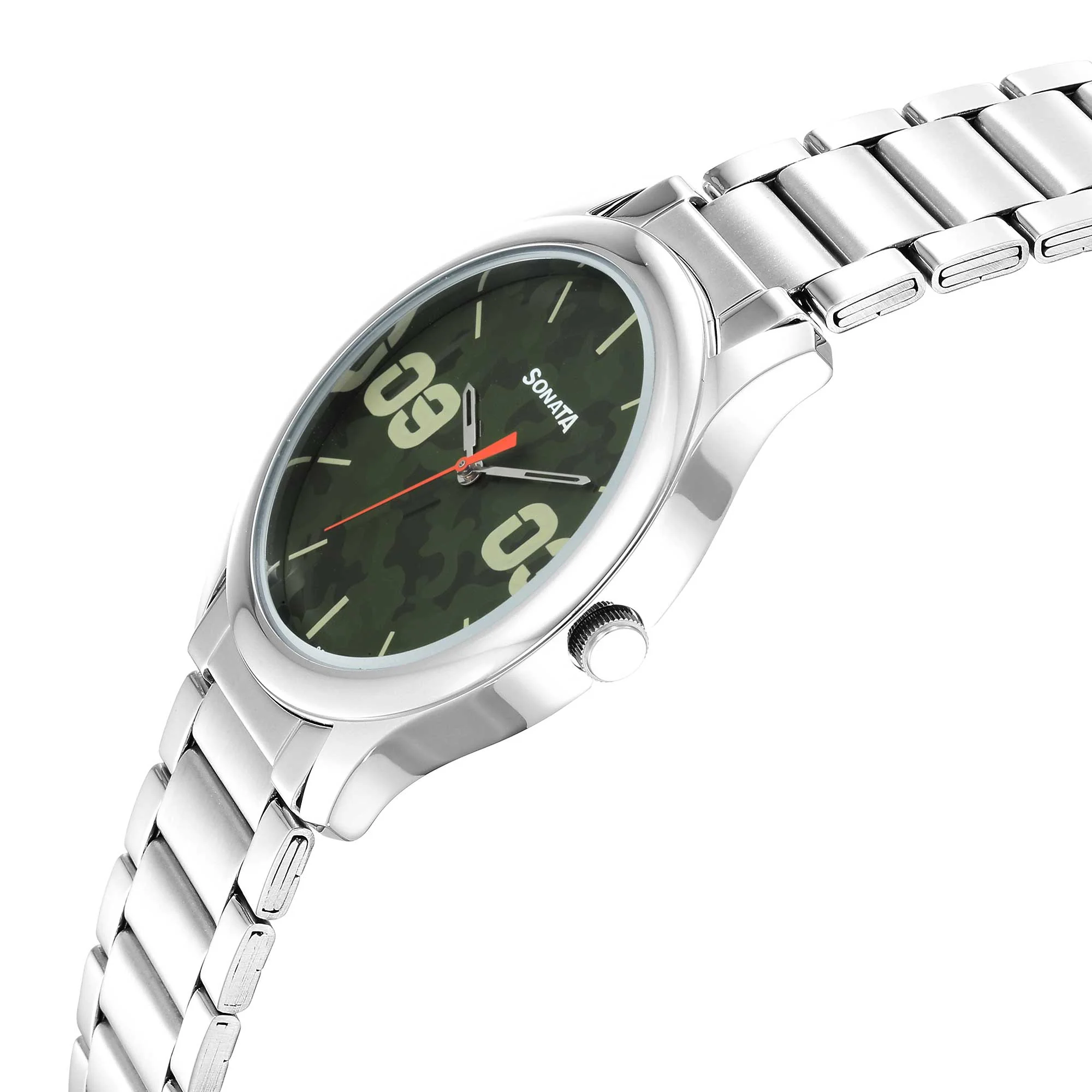 Sonata Quartz Analog Multicoloured Dial Stainless Steel Strap Watch for Men - Image 3