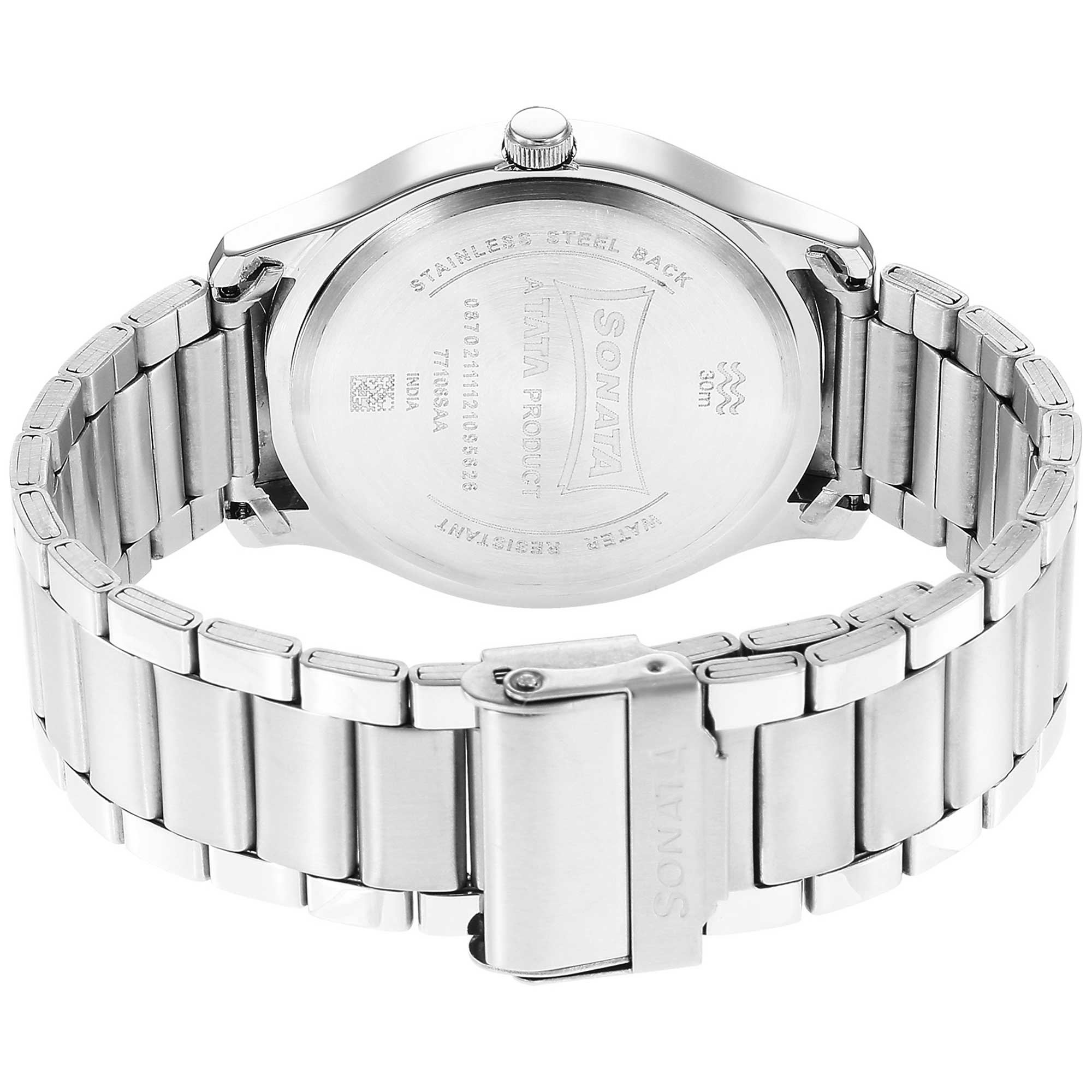 Sonata Quartz Analog Multicoloured Dial Stainless Steel Strap Watch for Men - Image 4