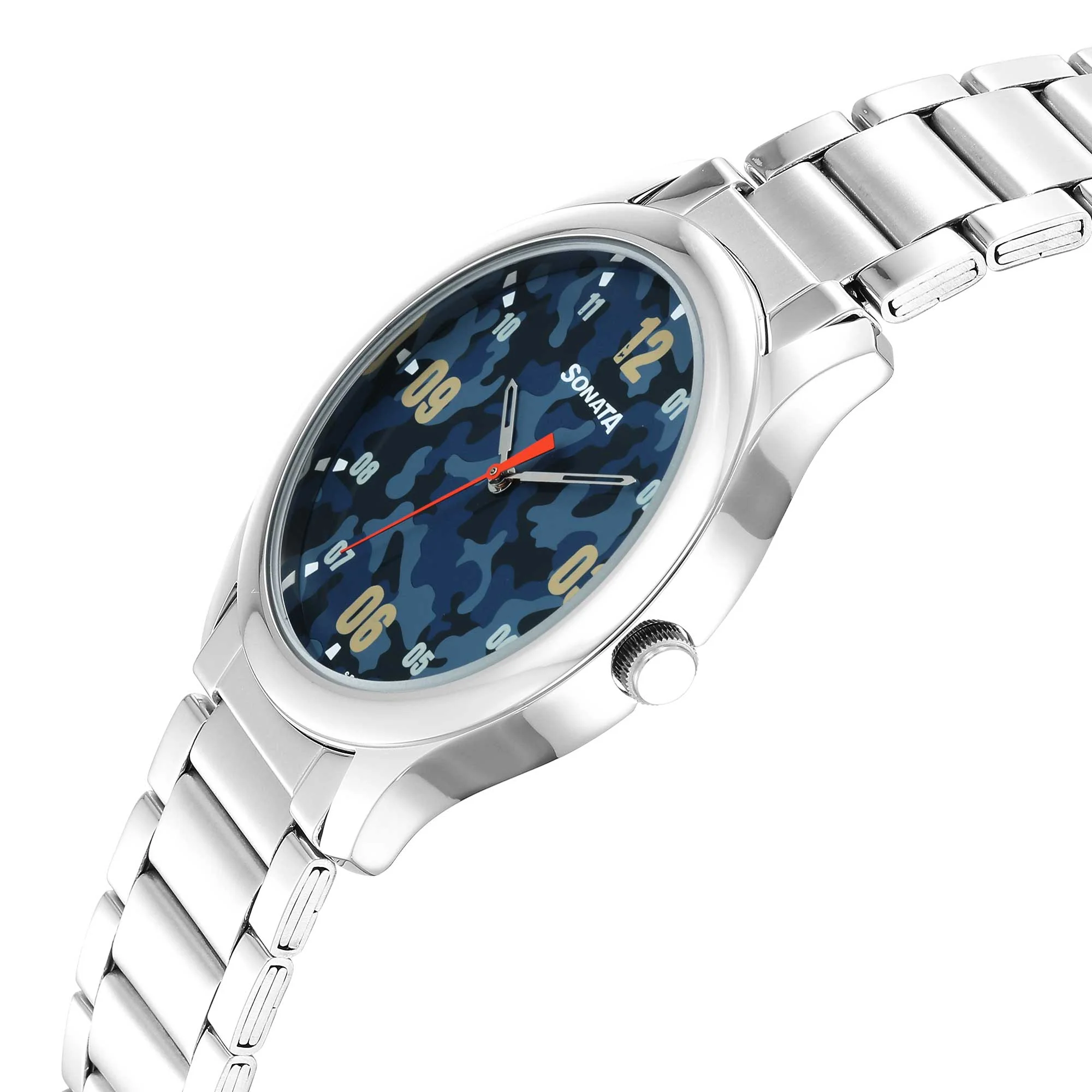 Sonata Quartz Analog Multicoloured Dial Stainless Steel Strap Watch for Men - Image 3