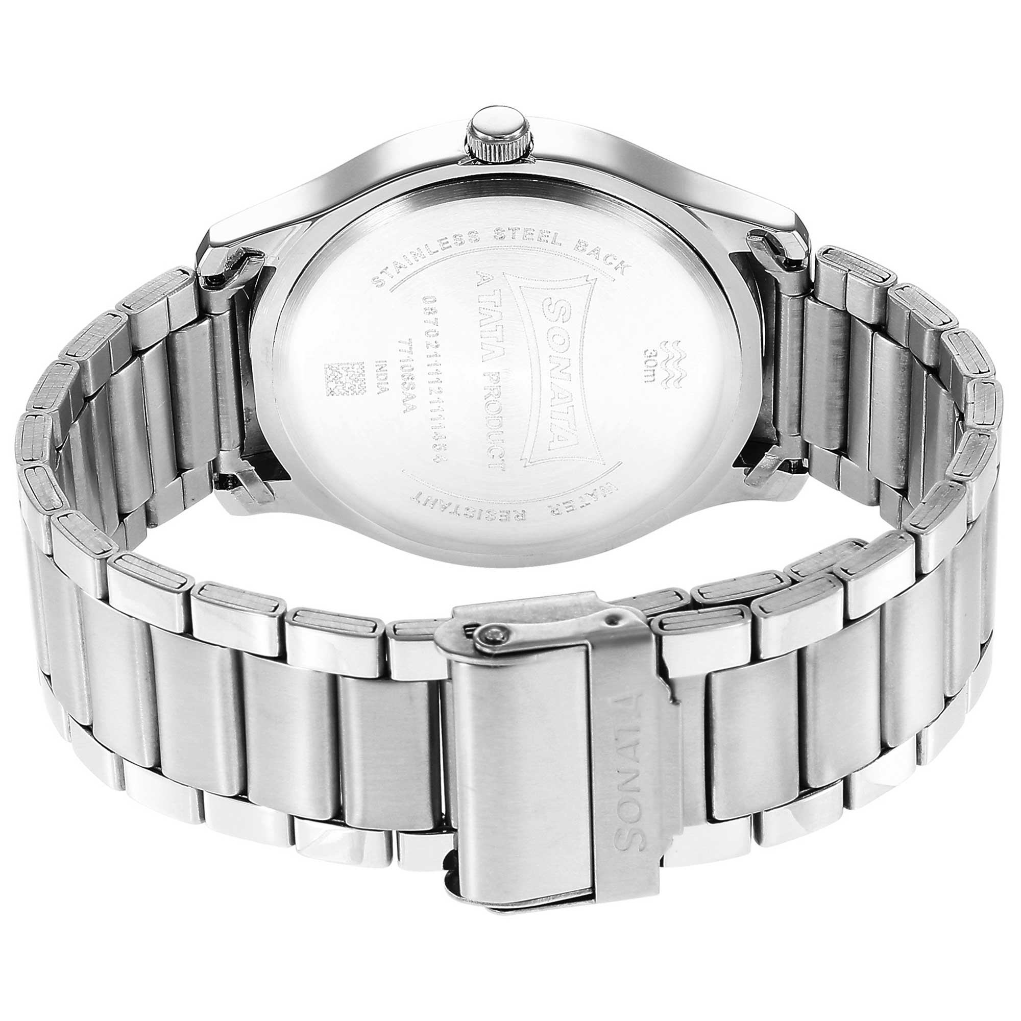 Sonata Quartz Analog Multicoloured Dial Stainless Steel Strap Watch for Men - Image 4