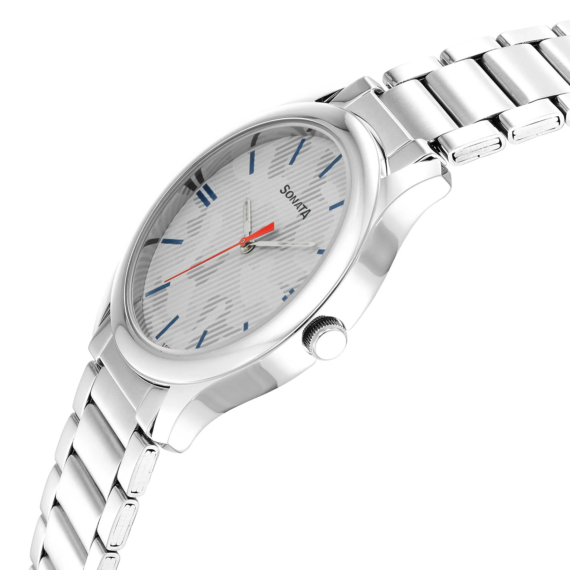 Sonata Quartz Analog Multicoloured Dial Stainless Steel Strap Watch for Men - Image 3