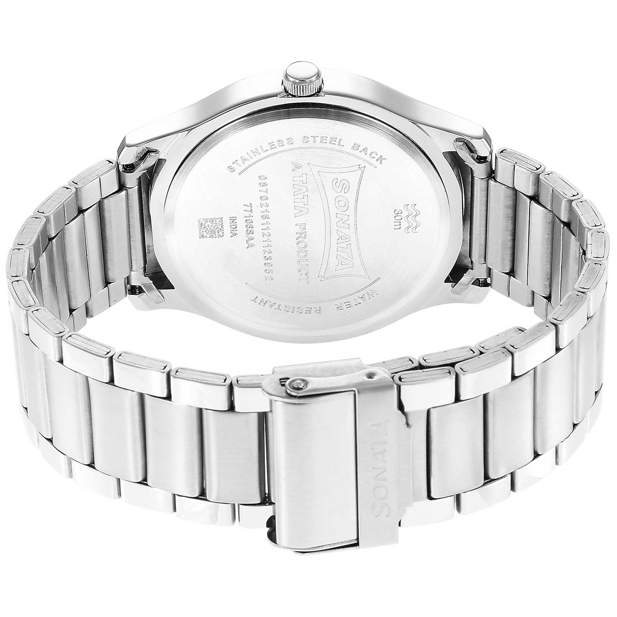 Sonata Quartz Analog Multicoloured Dial Stainless Steel Strap Watch for Men - Image 4