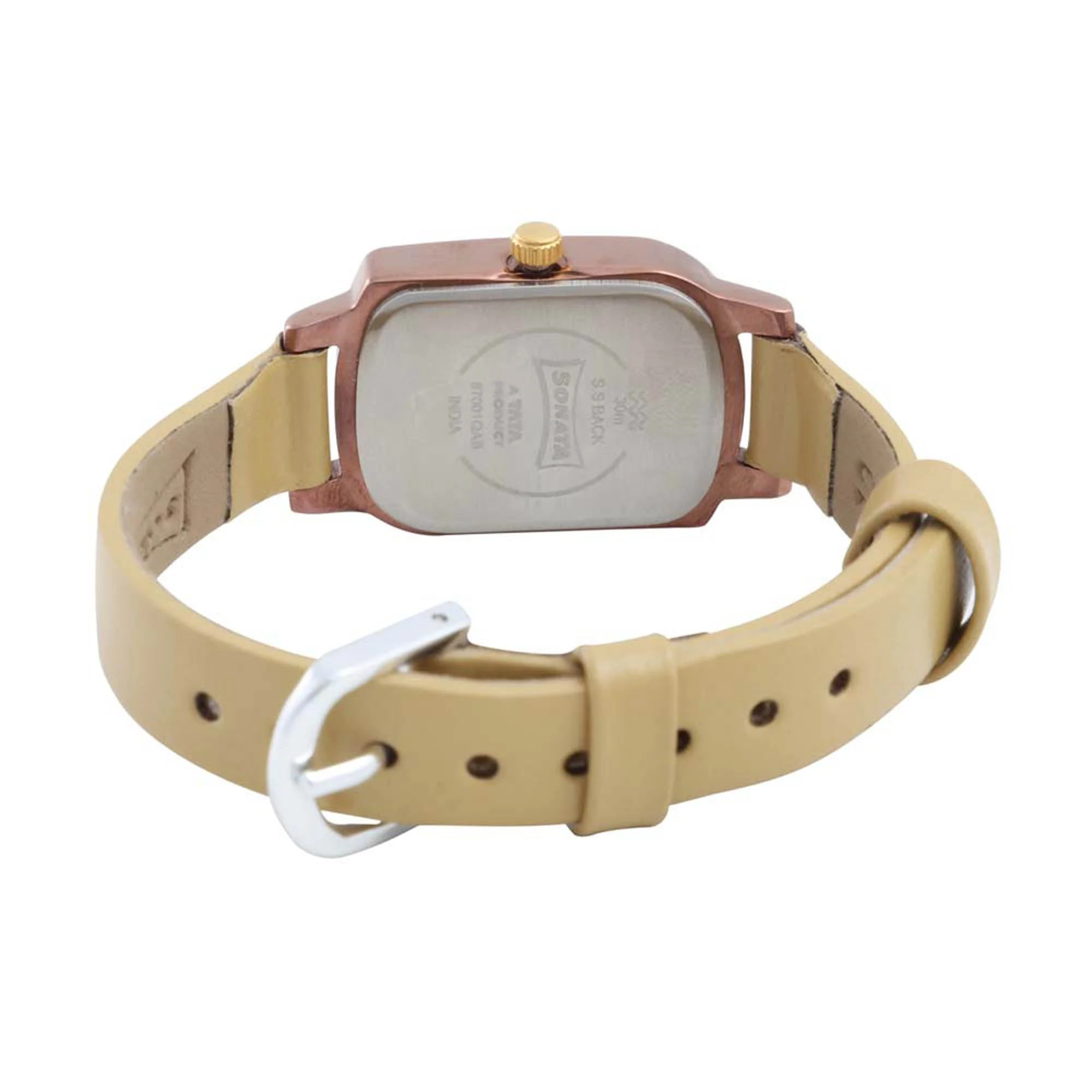 Sonata Quartz Analog Pink Dial Leather Strap Watch for Women - Image 4