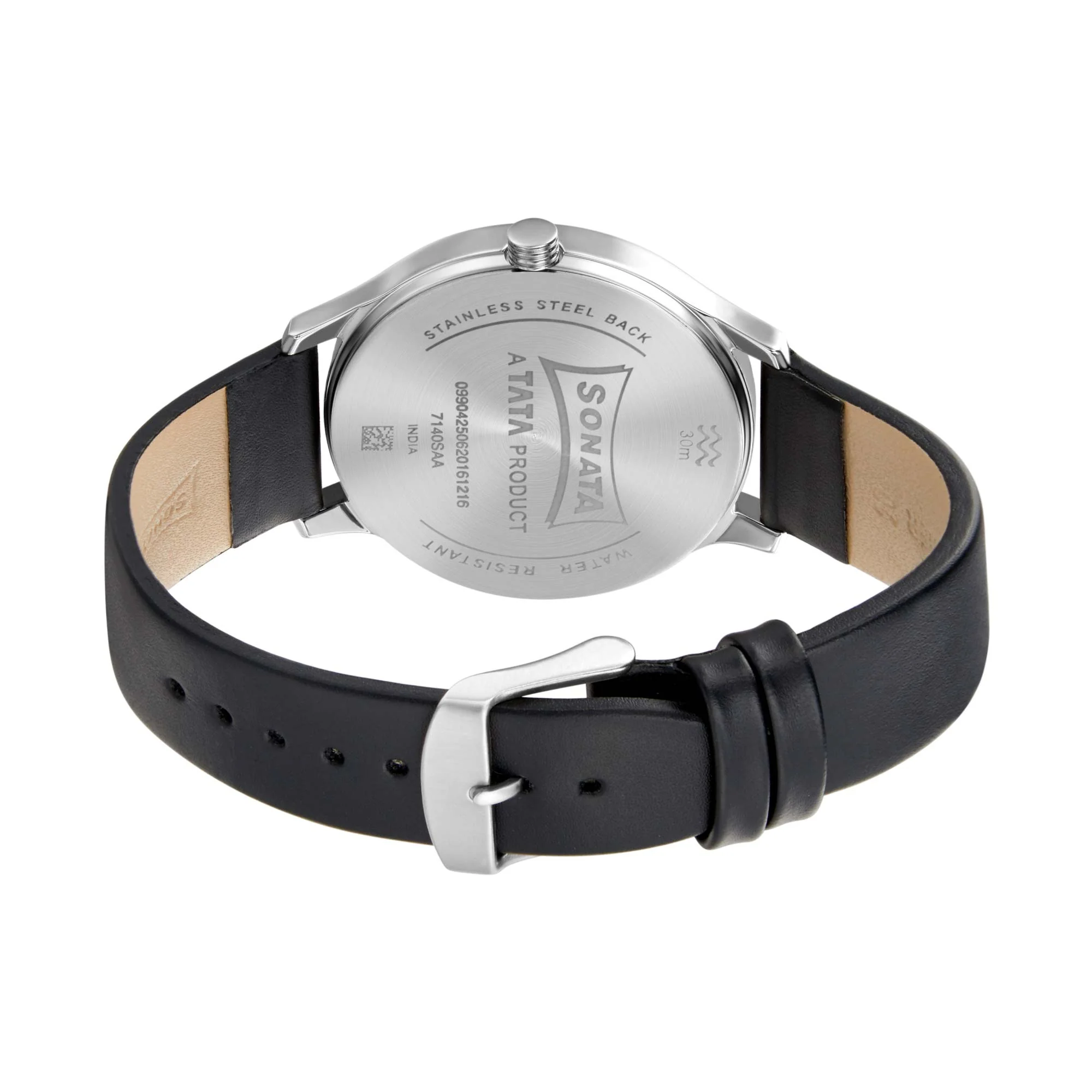 Sonata Quartz Analog Silver Dial Leather Strap Watch for Men - Image 4