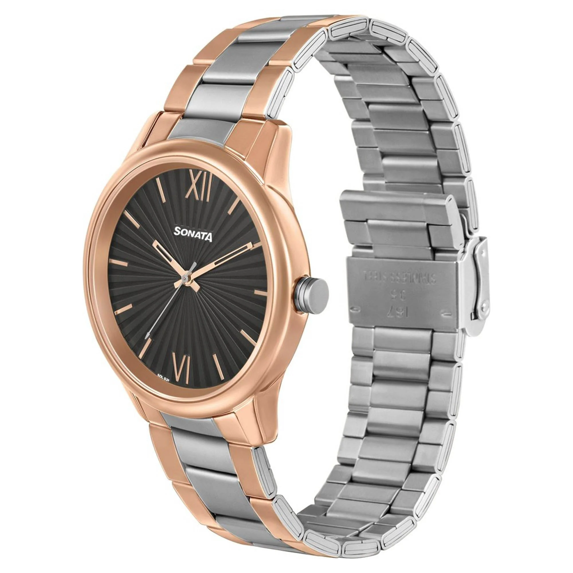 Sonata Quartz Analog Stainless Steel Strap Watch for Men - Image 2