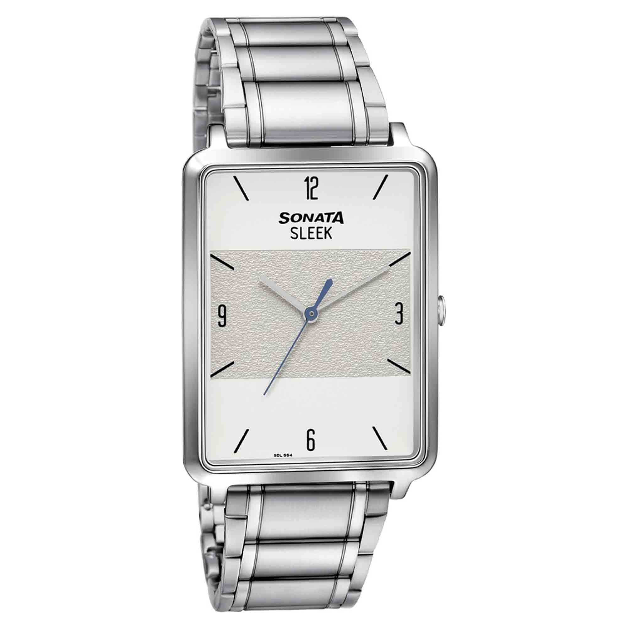 Sonata Quartz Analog Stainless Steel Strap Watch for Men