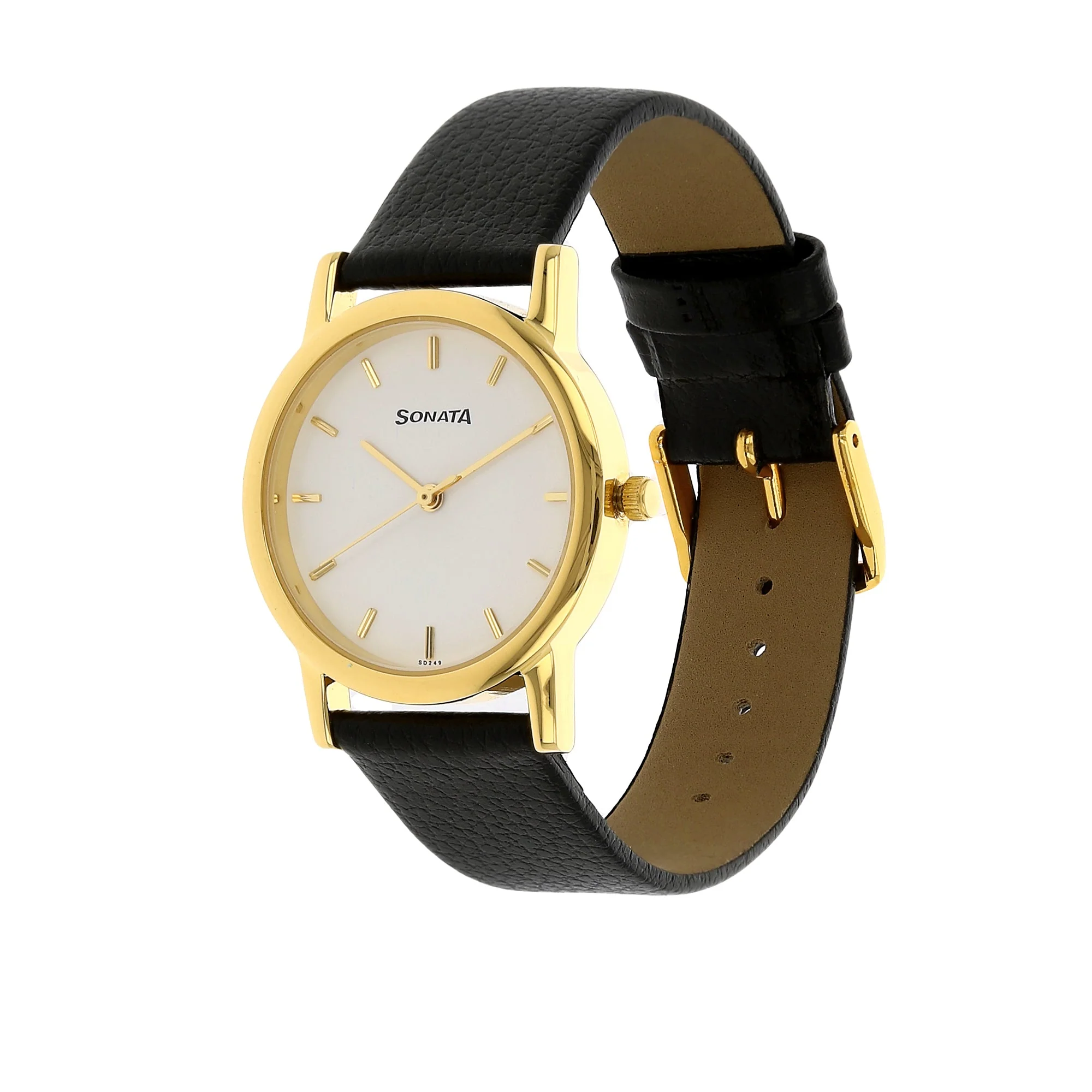Sonata Quartz Analog White Dial Leather Strap Watch for Men - Image 2